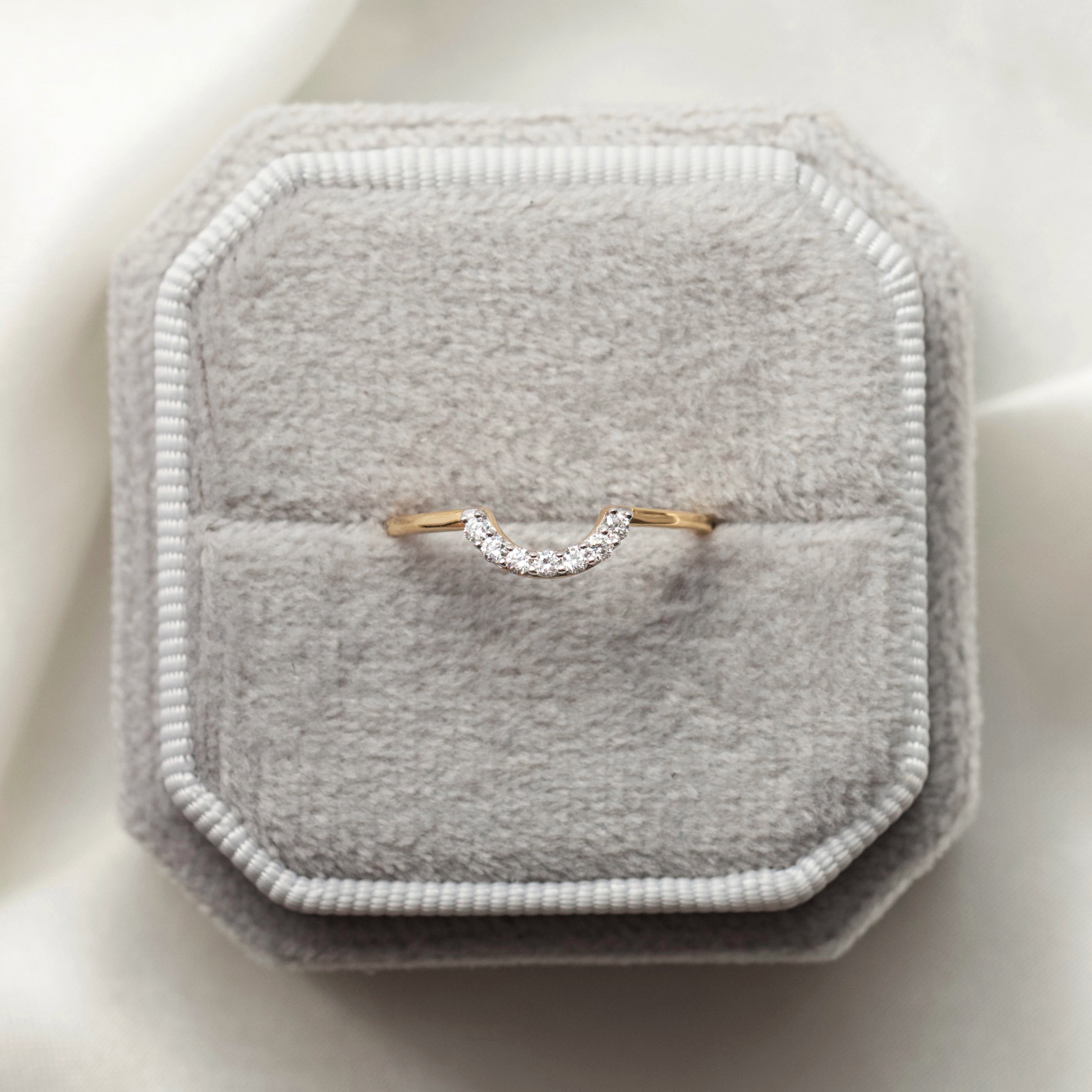 Diamond U-Shaped Hugging Ring - Elegant & Comfortable Promise Ring for Women - Perfect for Anniversaries, Engagements & Romantic Gifts