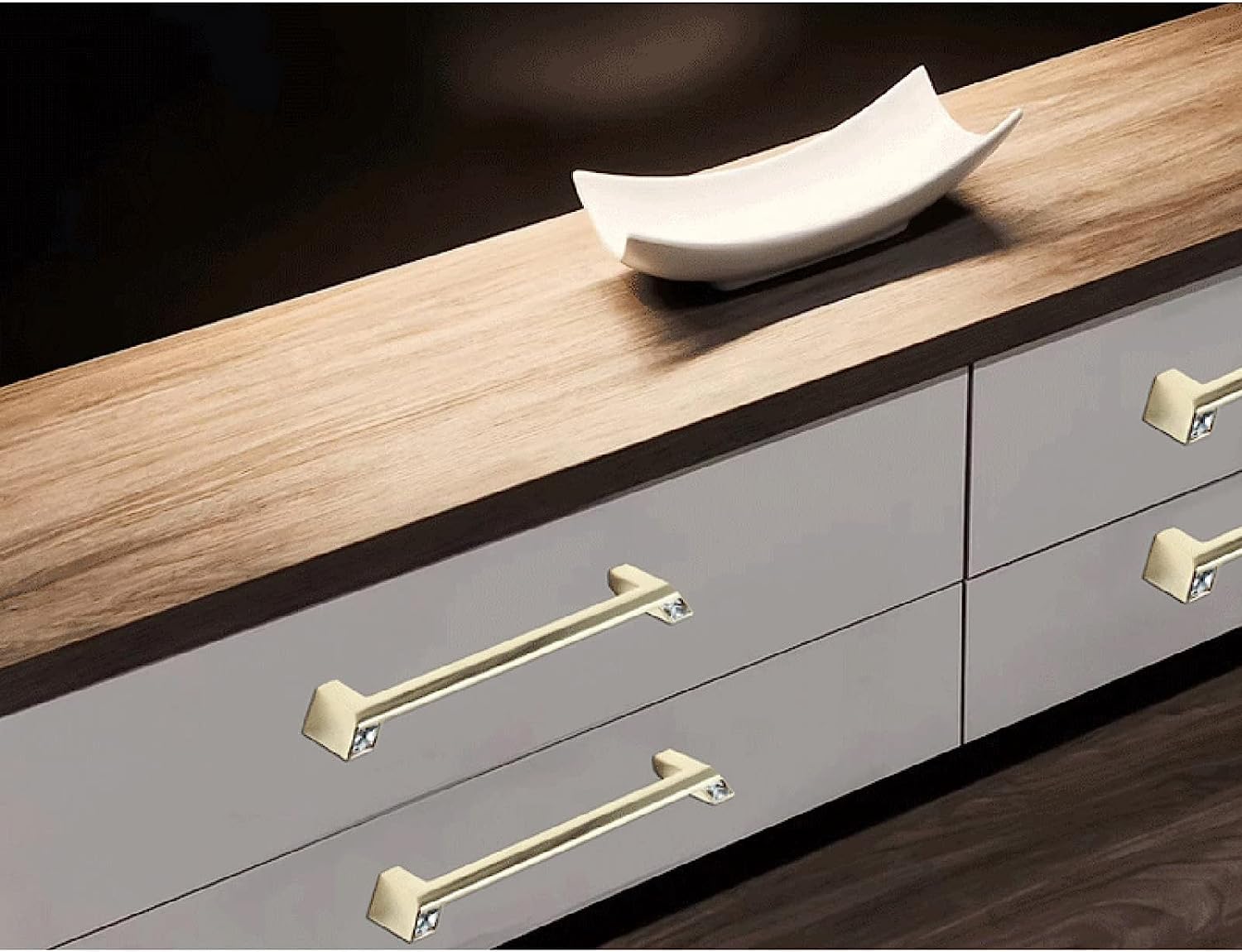 Modern Crystal Diamond Cabinet Knobs & Drawer Pulls - 2PCs Solid Zinc Alloy Handles for Kitchen Cabinets, Wardrobes, Cupboards - Includes Screws (Color Options) - Perfect for Home Renovation & Furniture Upgrade