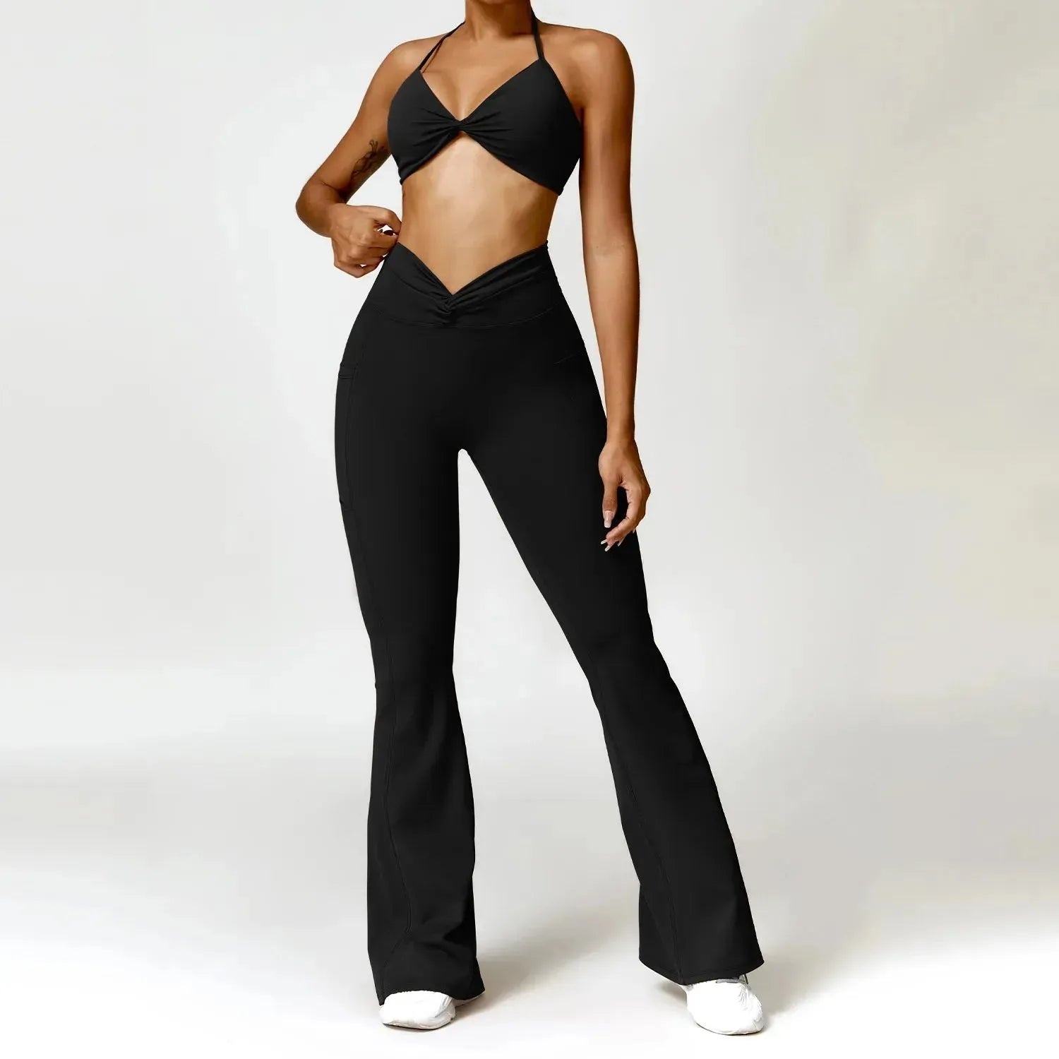 2PCS Women's Sexy Yoga Tracksuit Set - Sports Bra, Shorts & Leggings for Gym, Running, Fitness Workout | Comfortable Athletic Wear for Women | Perfect for Yoga, Pilates & Home Exercise
