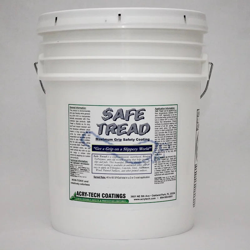 Acry Tech Safe Tread Non-Slip Coating - 5 Gallon Bucket, Yellow Floor Paint for High-Traffic Areas | Ideal for Warehouses, Garages & Industrial Workspaces