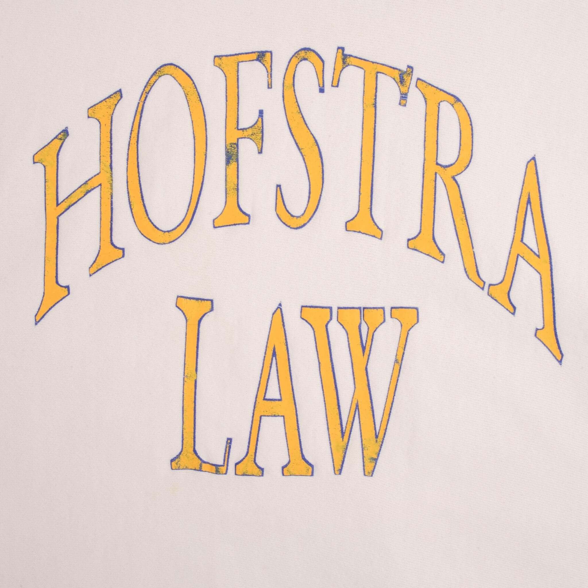 Vintage Champion Reverse Weave Hofstra Law White Sweatshirt 1980s XL Made in USA - Retro College Style for Casual Wear & Street Fashion
