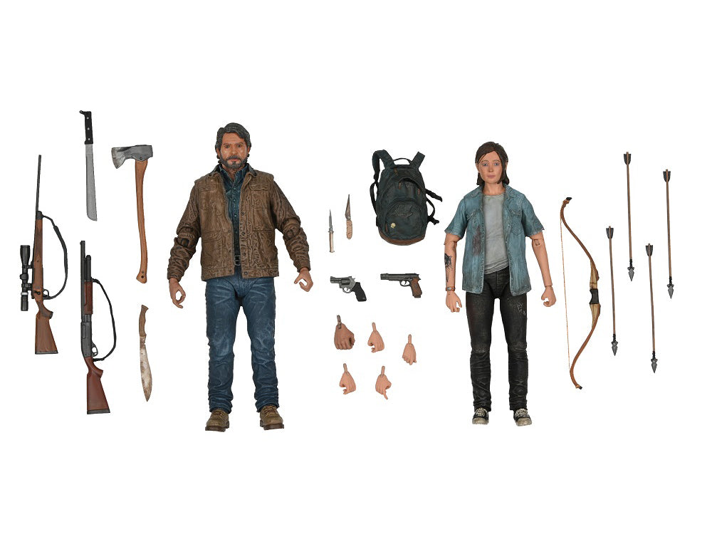 The Last of Us Part II Ultimate Joel and Ellie Action Figure 2 Pack - Collectible Video Game Character Figures for Fans, Gifts & Display