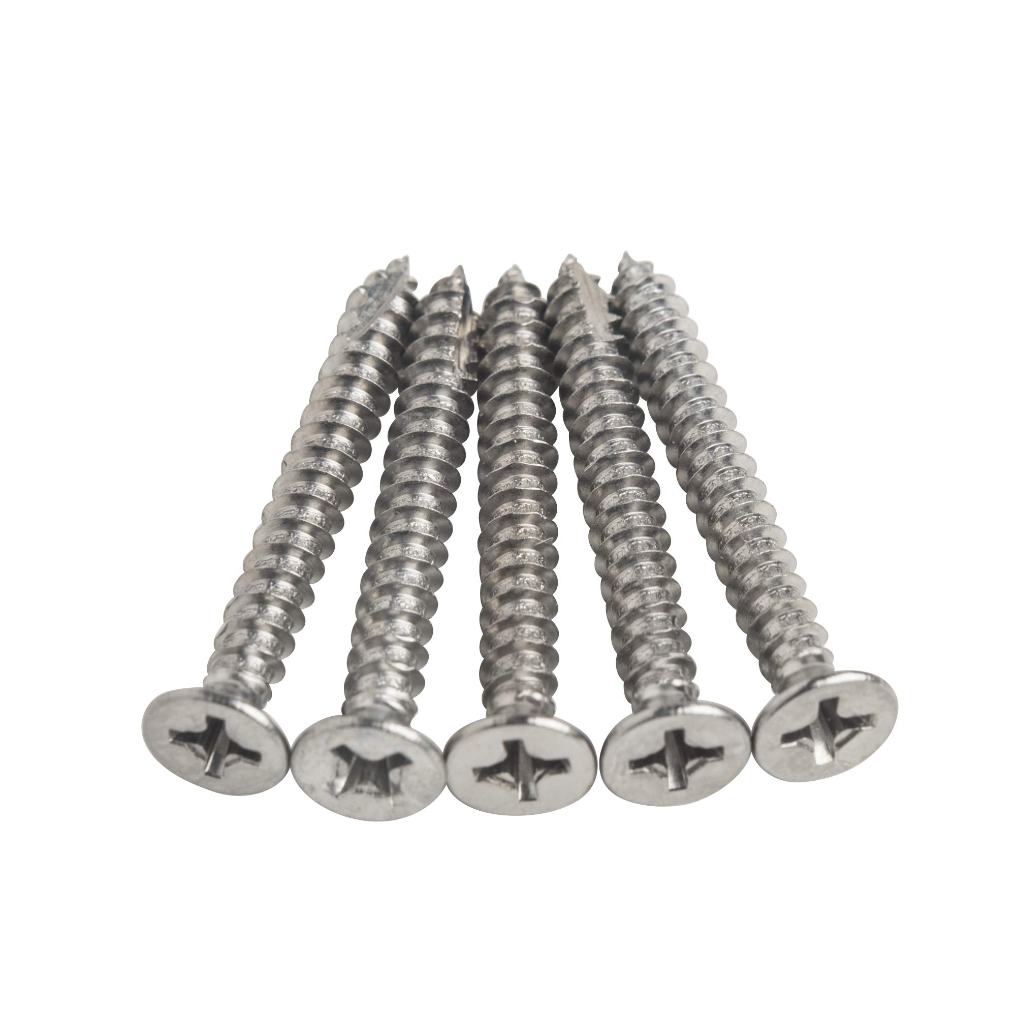 Premium Polished Chrome Hinge Outlet Wood Screws 9 x 1.5 Inch (24 Pack) - Heavy Duty Cabinet & Door Hinge Installation for Furniture & Home Improvement Projects