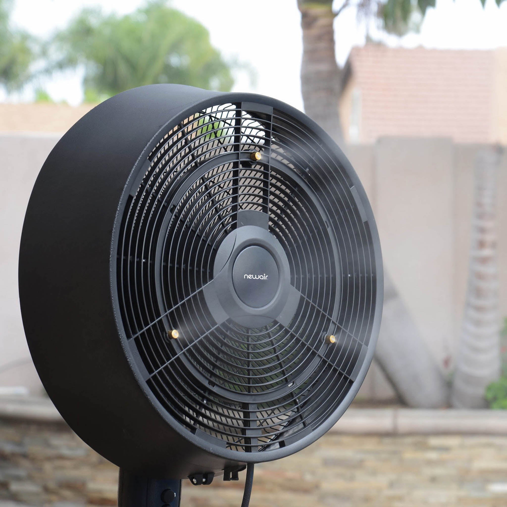 Newair® 1600 CFM High-Velocity Outdoor Misting Pedestal Fan - Powerful Cooling for Patio, Poolside & Backyard Gatherings