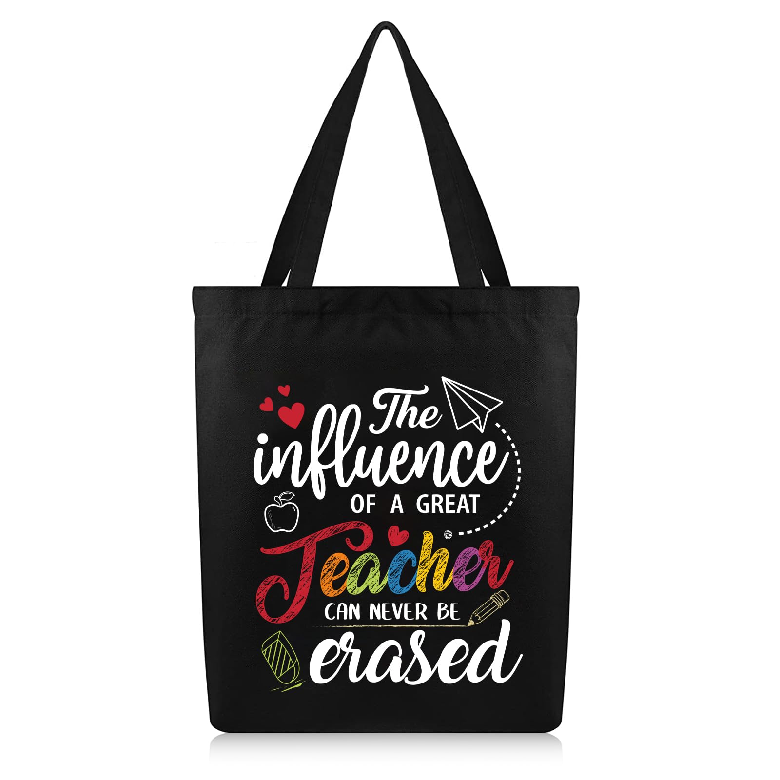 Canvas Tote Bag for Teachers - Women's Gift with Pockets for School & Work