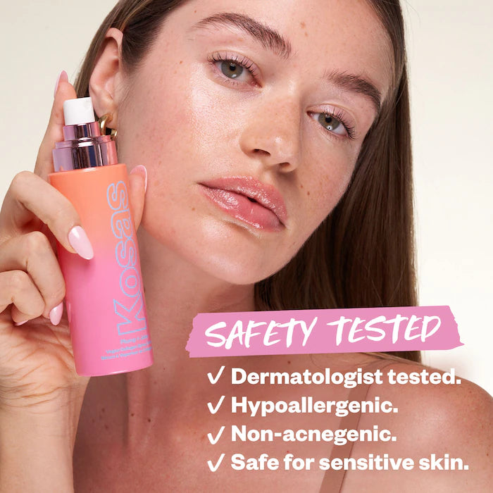 Kosas Plump + Juicy Vegan Collagen & Probiotic Hydrating Face Serum Spray - Cruelty-Free Skincare for Dry Skin, Fine Lines & Wrinkles - Perfect for Daily Hydration & Travel Skincare Routine