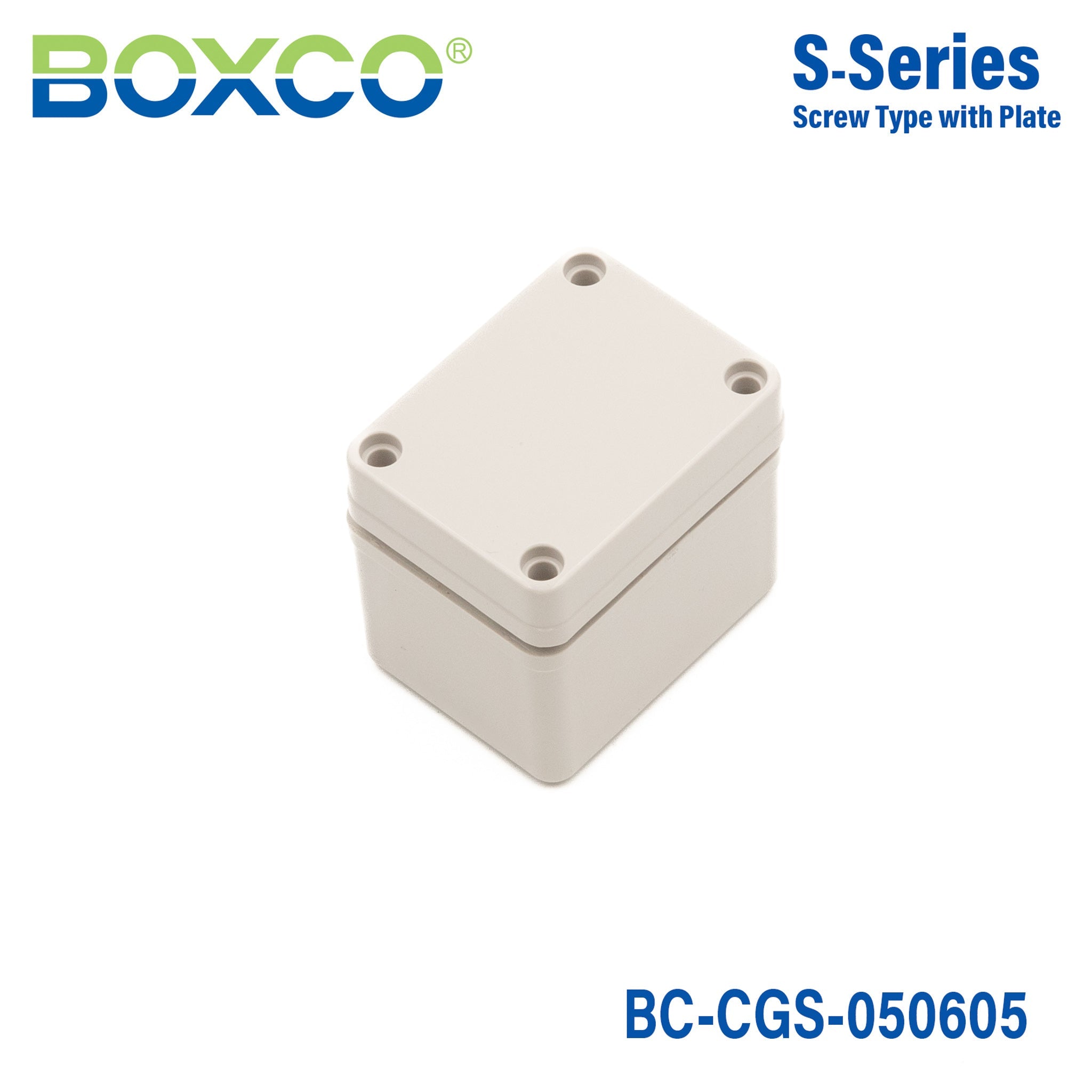 Boxco S Series 1.97 x 2.56 x 2.17 Inches (50x65x55mm) Waterproof Plastic Enclosure - IP67 Rated, IK08 Impact Resistant, Polycarbonate (PC) Grey Case with Screw Type Cover - Ideal for Outdoor Electronics, Industrial Equipment & DIY Projects