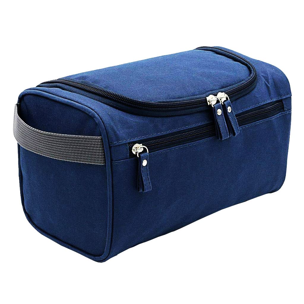 CartzEye Travel Makeup Brush Organizer & Toiletry Hanging Bag - Waterproof Cosmetic Pouch for Women & Men's Shaving Kit - Perfect for Travel, Gym, Camping (Navy Blue) | Portable Storage Solution for Cosmetics, Brushes & Personal Care Items