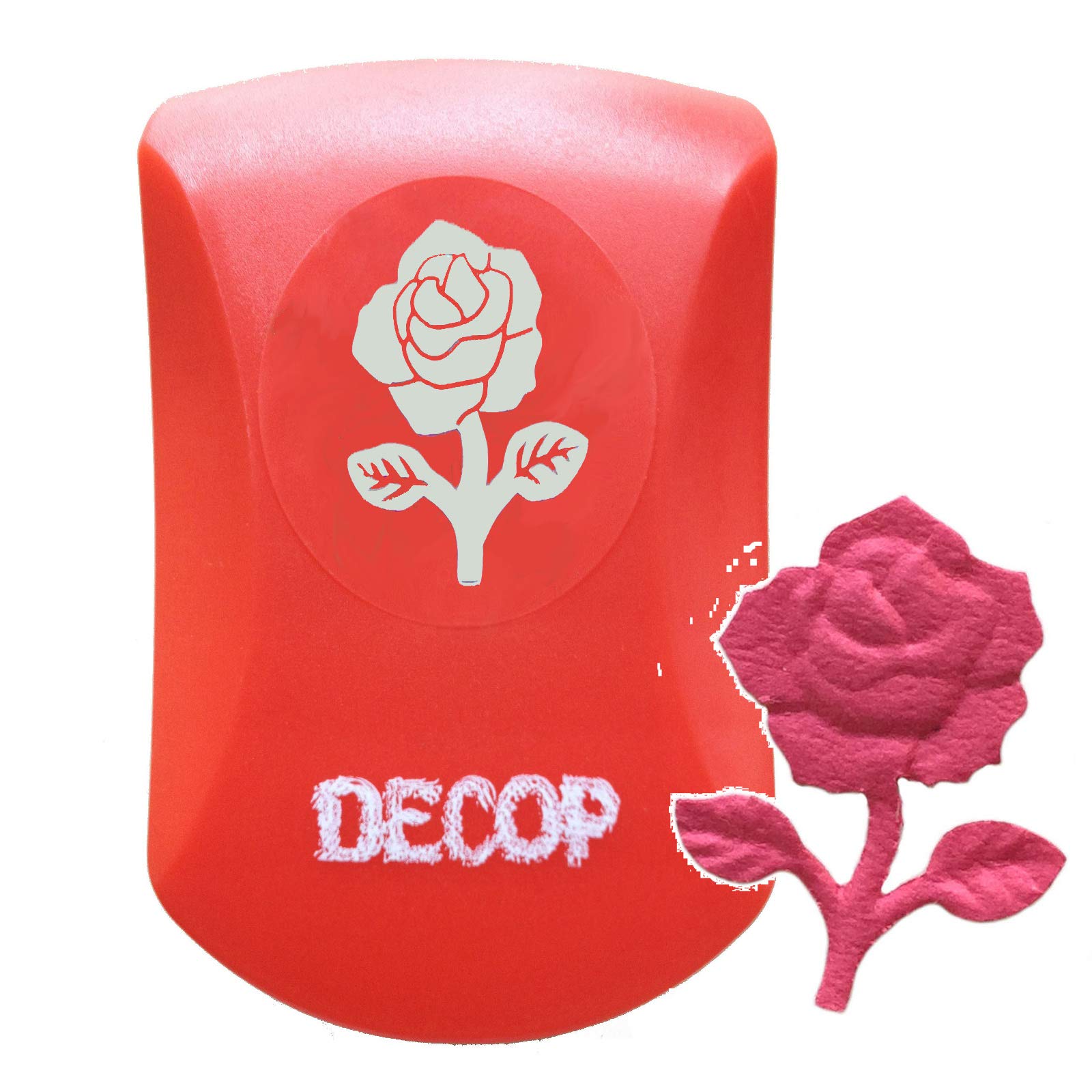 DECOP Embossed Punch Elegant Rose Orange - Premium Decorative Paper Crafting Tool for Scrapbooking, Card Making & DIY Projects - Perfect for Wedding Invitations, Gift Tags & Home Decor