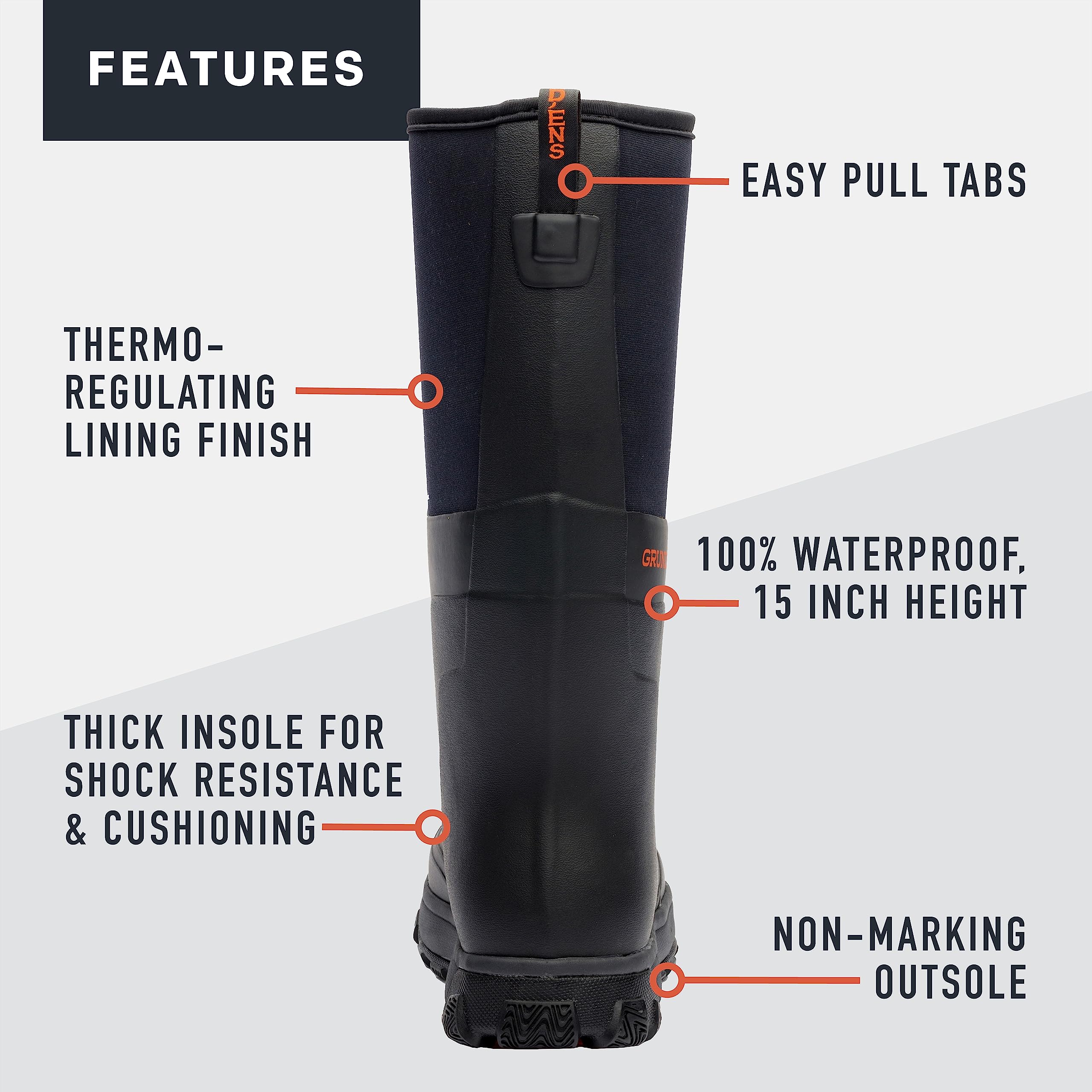 Grundens Men's Deviation Tall Boot - Waterproof Fishing & Work Boots for Outdoor, Hunting & Heavy Duty Use