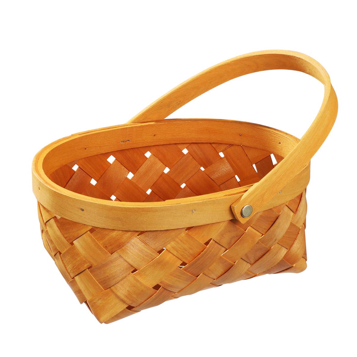 Handmade Rattan Storage Basket with Handle - Small Woven Wooden Container for Home Organization | Perfect for Bathroom, Bedroom, and Kitchen Storage