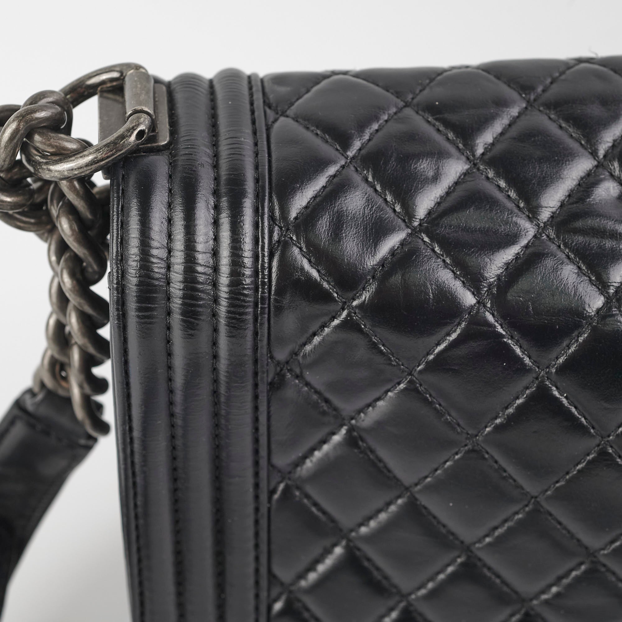 Chanel Quilted Old Medium Boy Bag in Black - Luxury Crossbody Handbag for Women, Perfect for Date Night & Evening Events