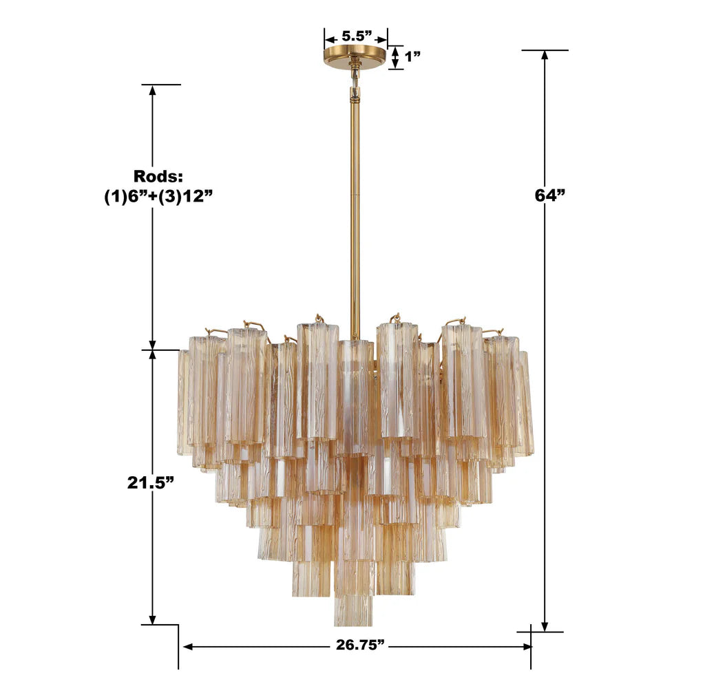 Modern Tronchi Chandelier - Elegant Crystal Ceiling Light Fixture for Dining Room, Living Room & Bedroom | Perfect for Home Decor & Luxury Interior Lighting