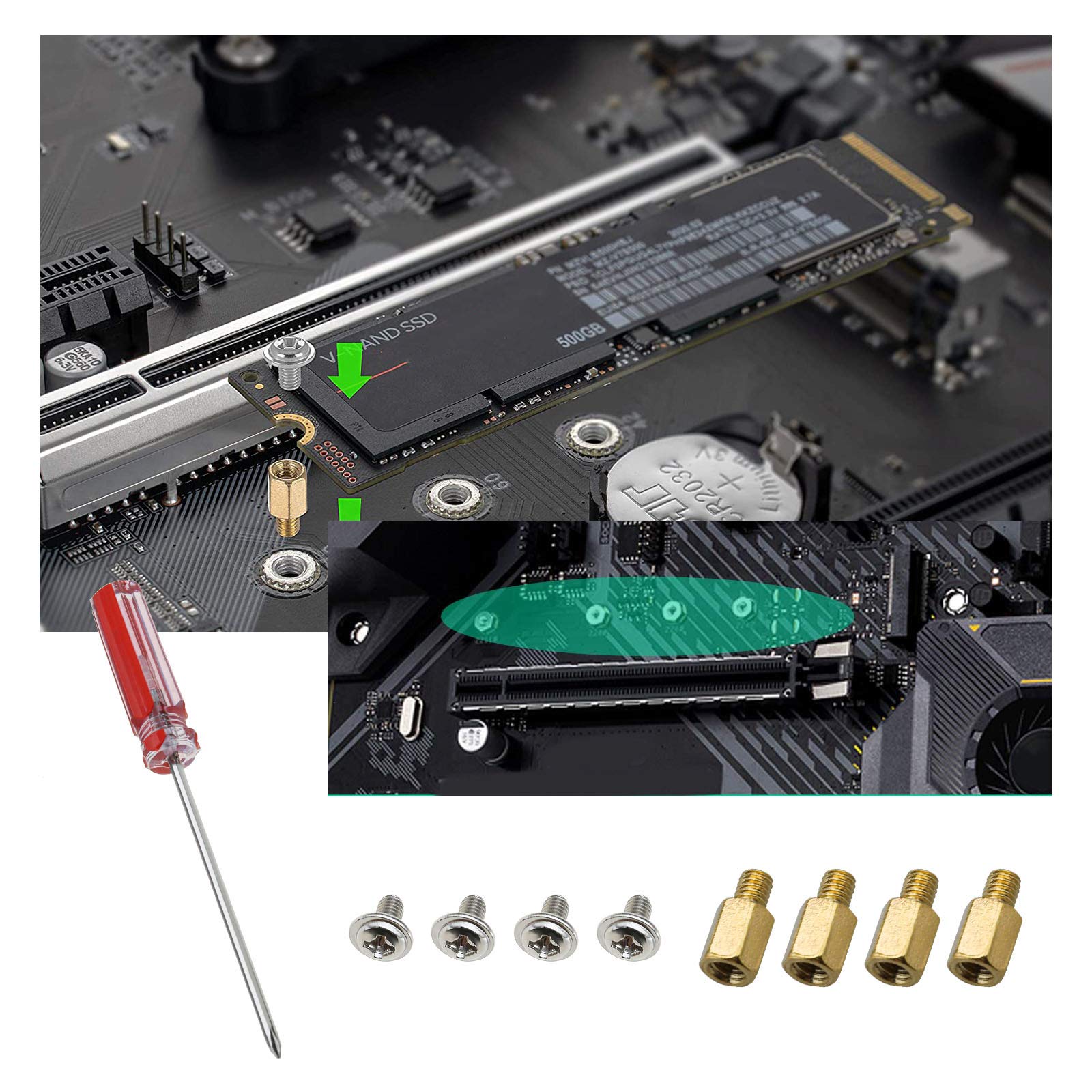 Premium M3x6x4mm Brass Standoffs & M3x5mm Screws Kit with Screwdriver - Computer Case Motherboard & Hard Drive Installation Accessories for PC Builders and Tech Enthusiasts - Perfect for DIY Computer Assembly, Upgrades and Repairs