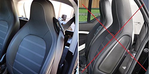 Custom Fit Smart Fortwo 2015-453 Leatherette & Two-Tone Synthetic Fishnet Car Seat Covers with Side Belt Clip - Beige/Black | Premium Protection & Comfort for Daily Commute, Road Trips & City Driving