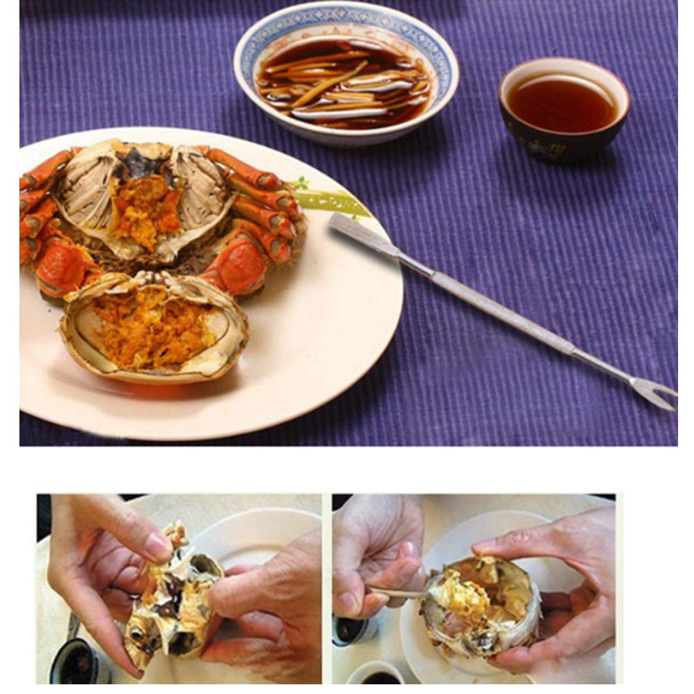 Premium Stainless Steel Seafood Forks & Crab Crackers Set - Lobster, Crab, Shrimp, Crawfish Shell Crackers & Picks - Durable Seafood Tools for Crab Legs, Prawns, Nuts - Perfect for Seafood Boils, Parties & Restaurant Dining