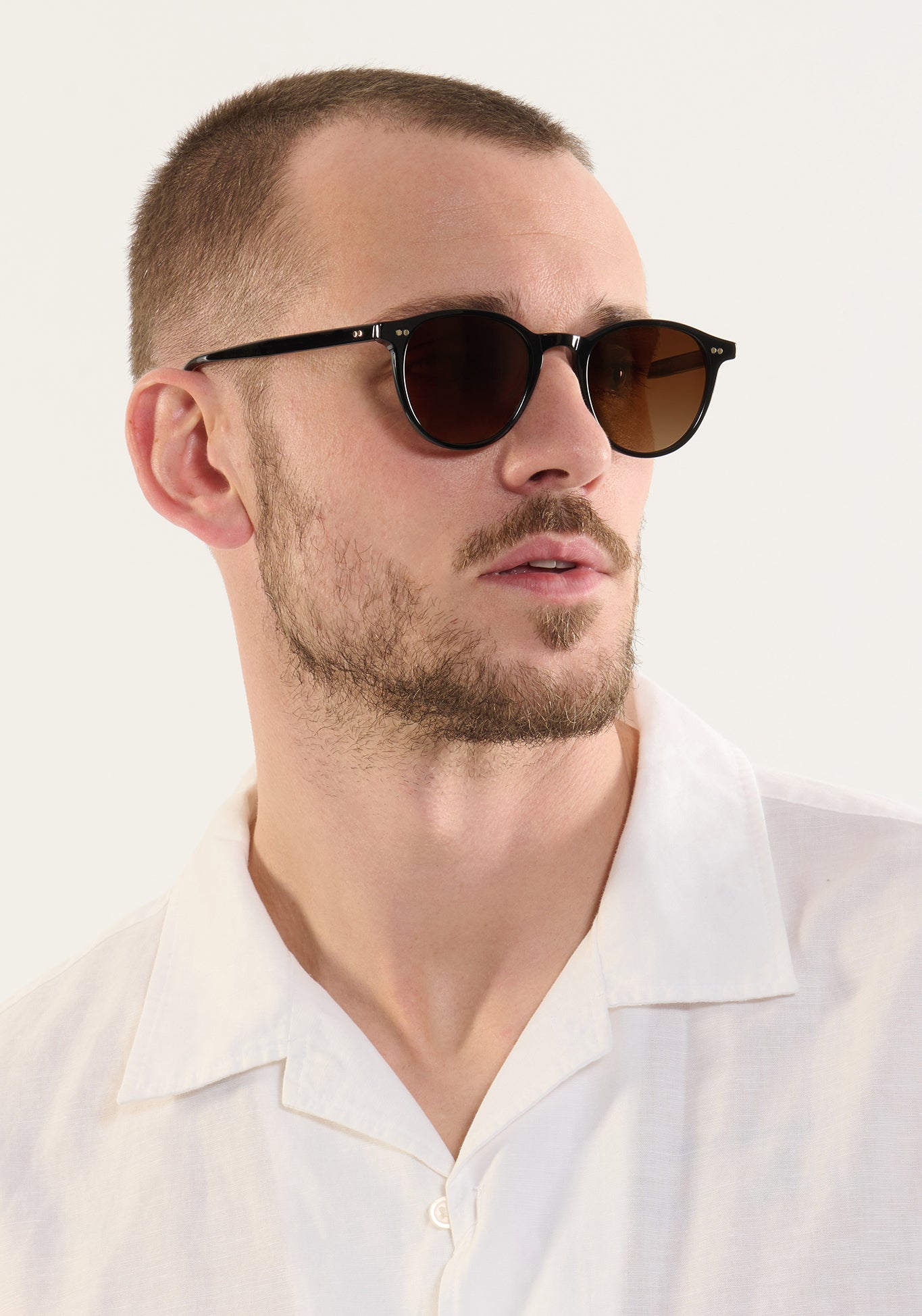 Premium LANDRY Polarized Sunglasses - Black Frame & Black Tea Lenses - UV Protection for Driving, Fishing, and Outdoor Activities