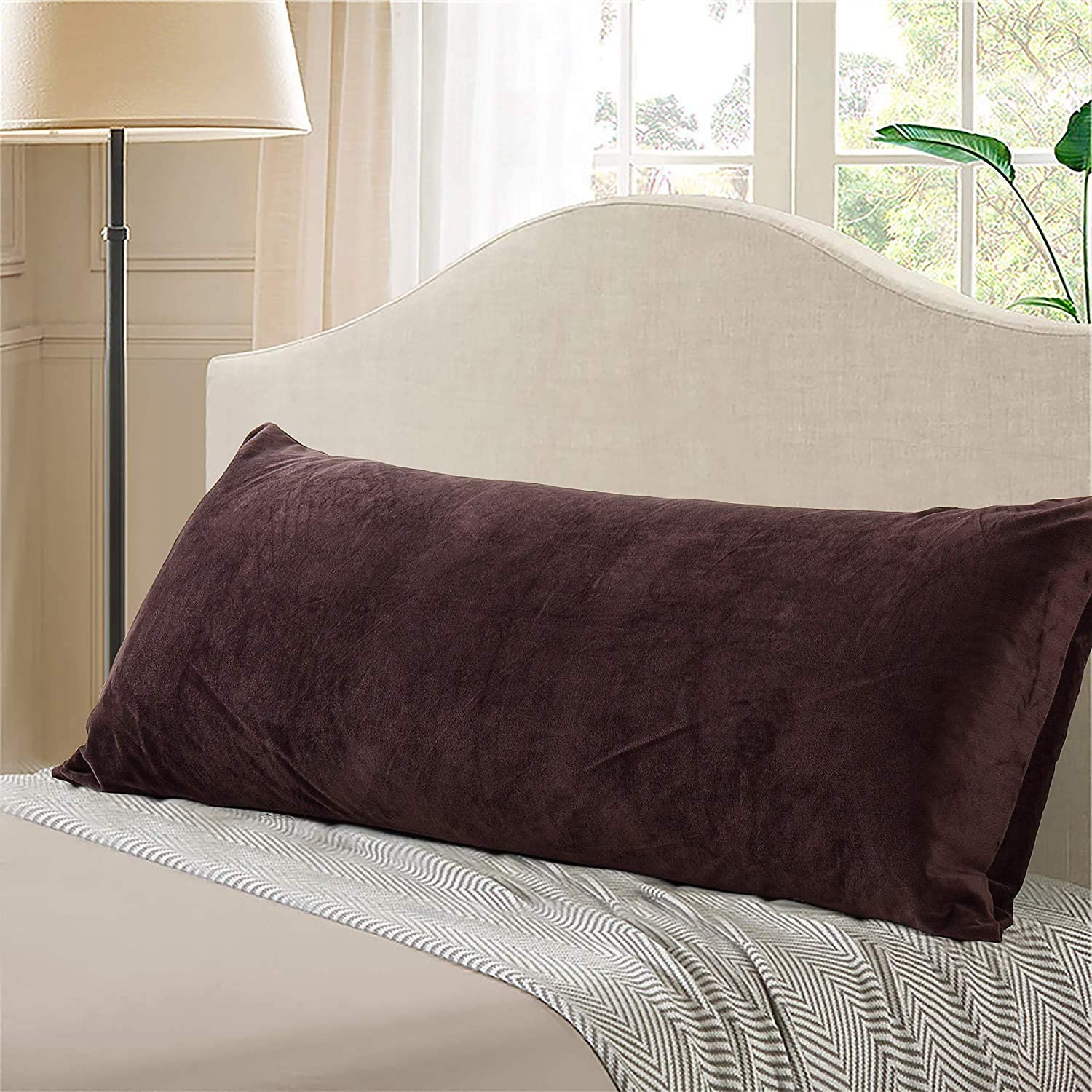 Evolive Ultra Soft Microfiber Body Pillow with Micromink Cover - Perfect for Side Sleepers, Pregnancy Support & Home Decor
