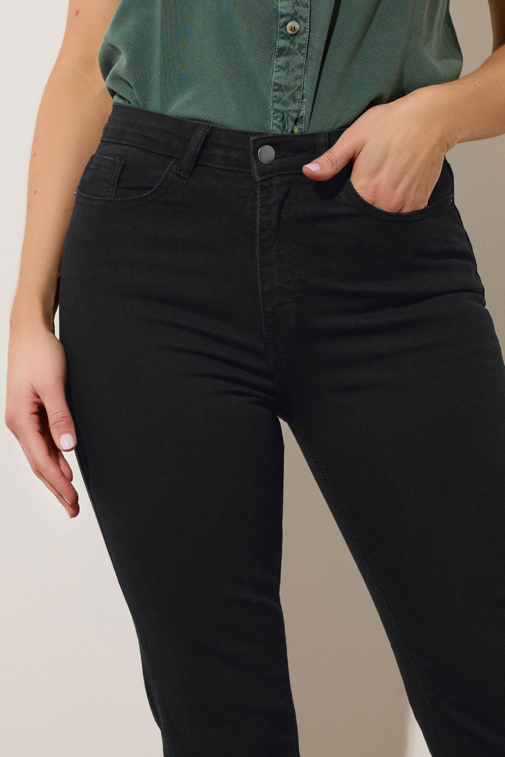 LTS Tall Mia Stretch Slim Leg Jeans for Women - Black High Waist Skinny Jeans for Tall Women | Perfect for Work, Casual Wear & Night Out
