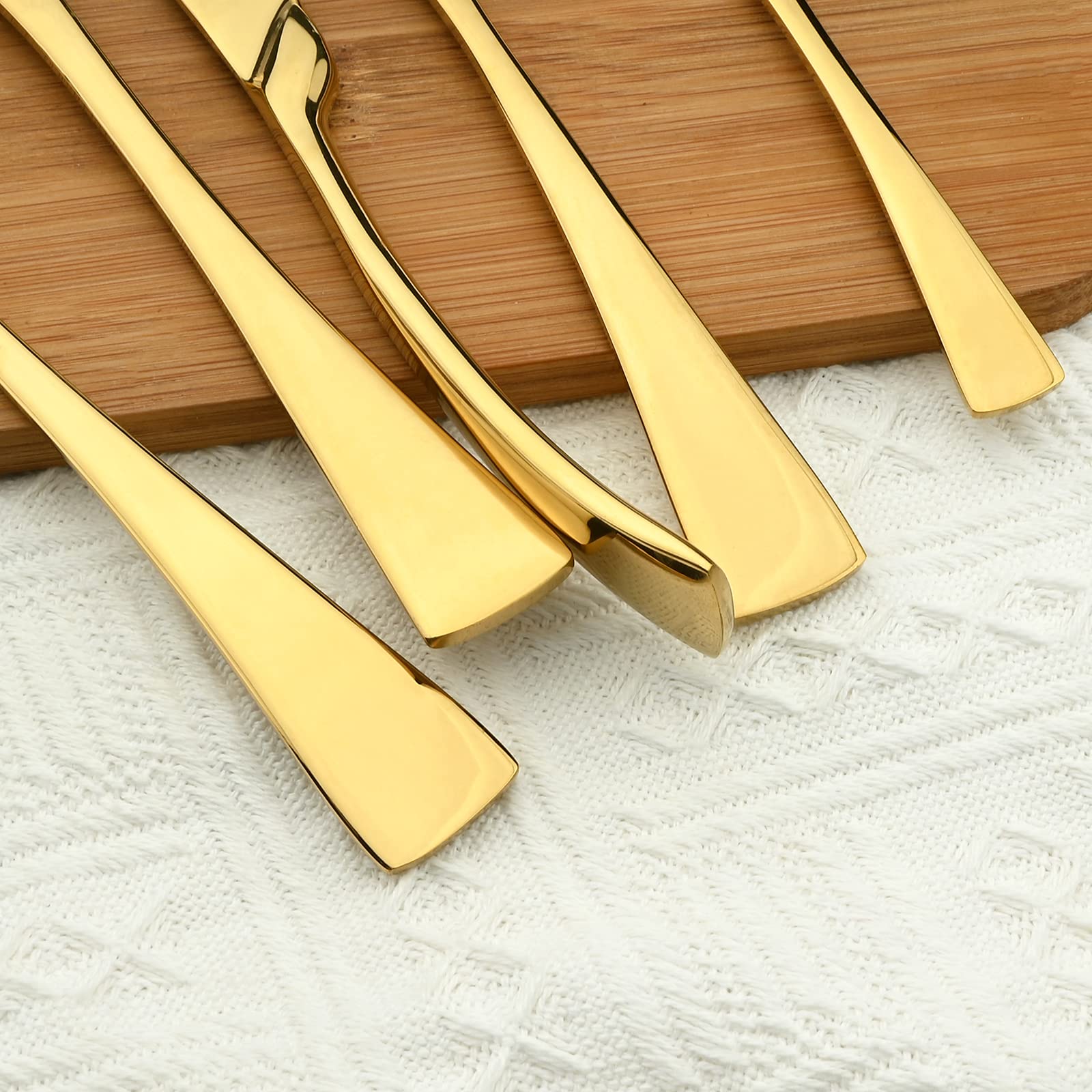 Premium 4-Piece 18/10 Stainless Steel Gold Dinner Forks Set - 8.46