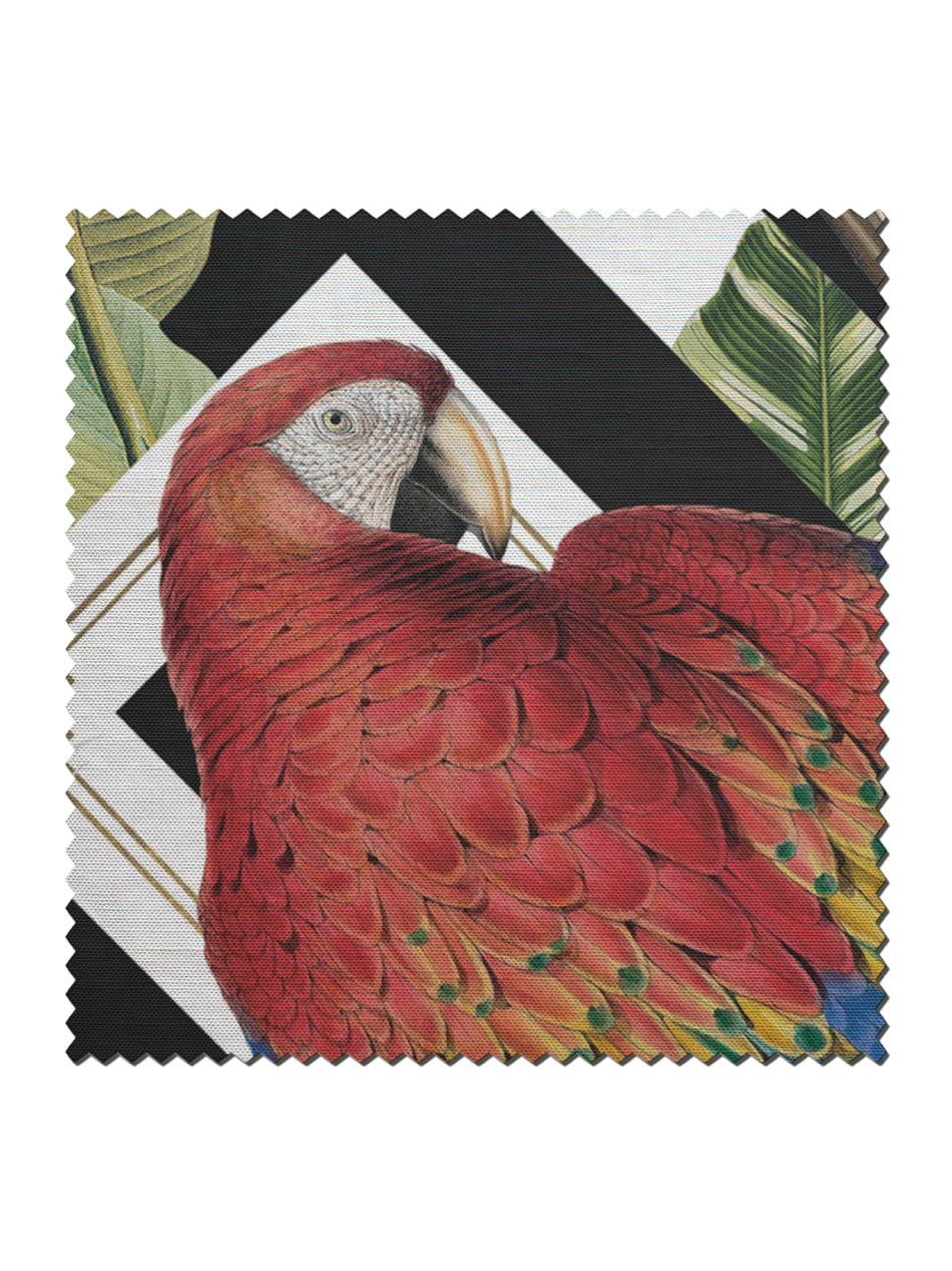 Geometric Aviary Linen Fabric Sample - Premium Home Decor & Upholstery Material for DIY Projects, Curtains, and Pillow Covers