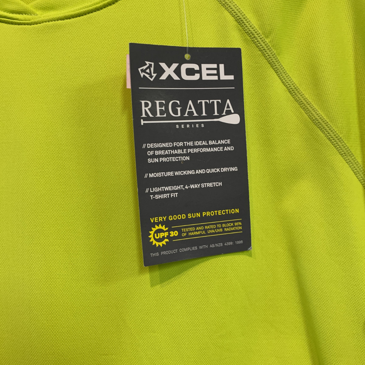 Men's XCEL Regatta Series Long Sleeve Rash Guard Shirt - Lime Green - UV Protection & Quick Dry for Surfing, Swimming & Outdoor Activities