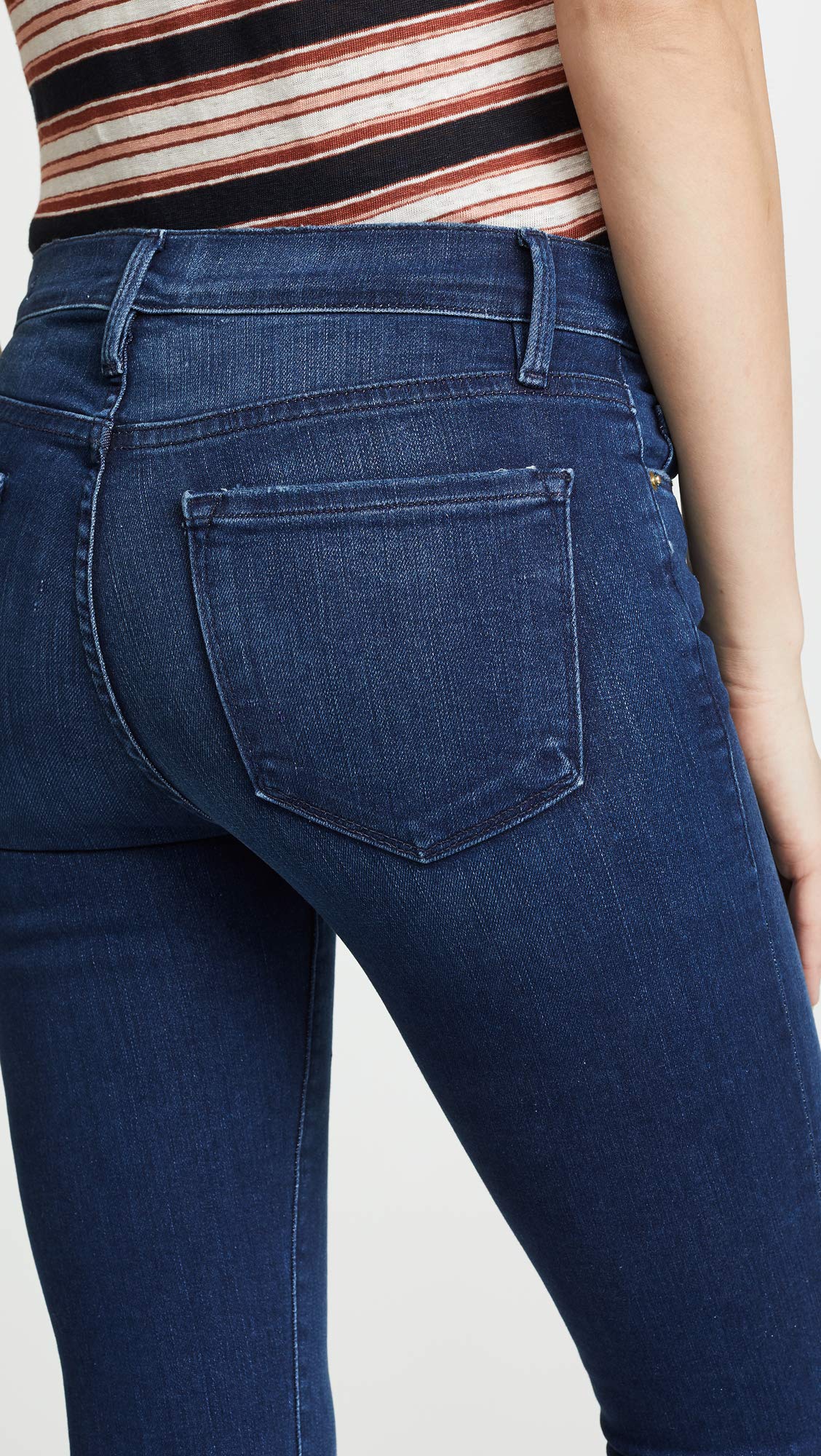 FRAME Women's Le Skinny De Jeanne High Waist Crop Jeans - Light Blue Denim, Size 24 | Trendy Casual & Night Out Outfit for Women