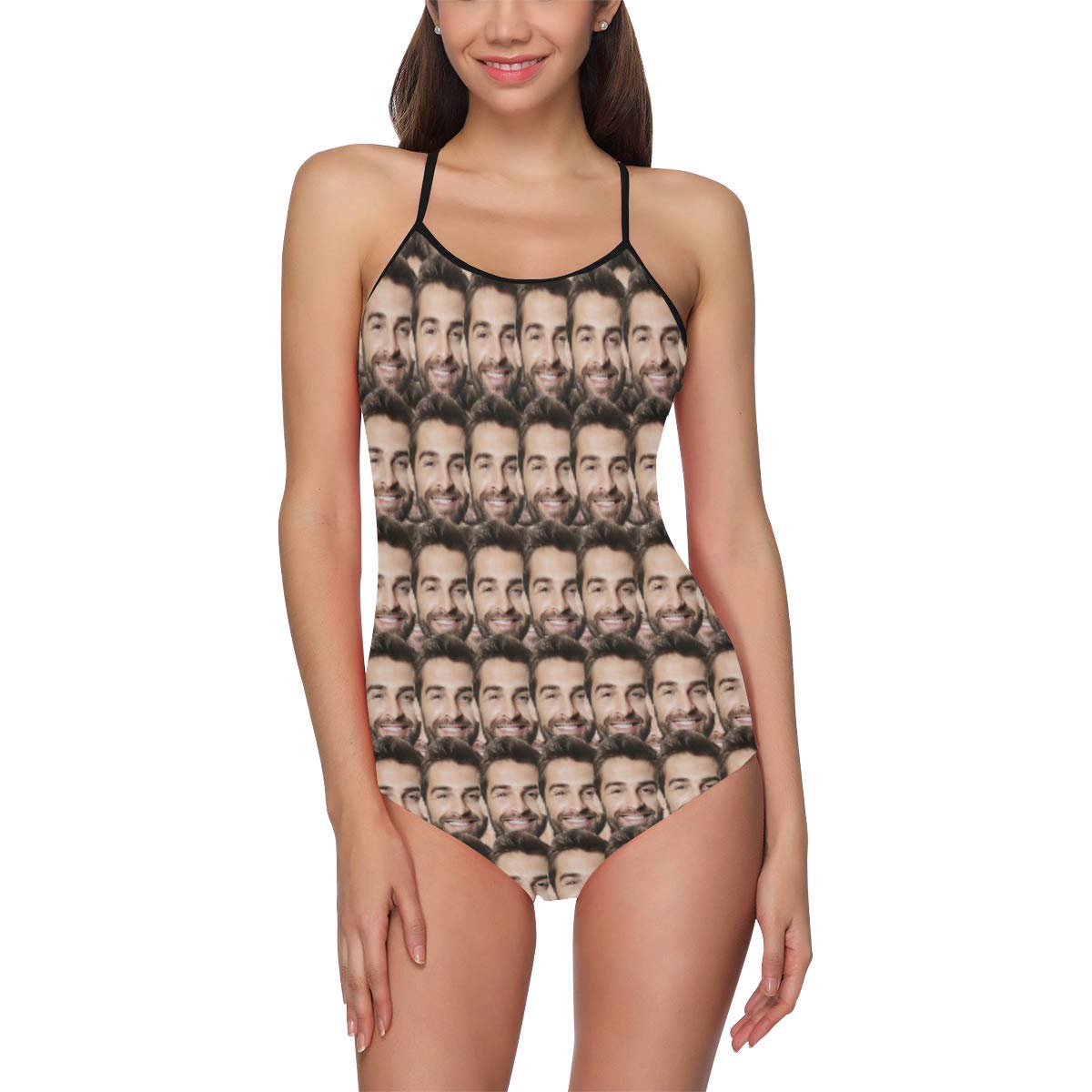 Custom Face Print Women's Swimsuit - Personalized Photo Bathing Suit for Beach, Pool & Summer Vacations