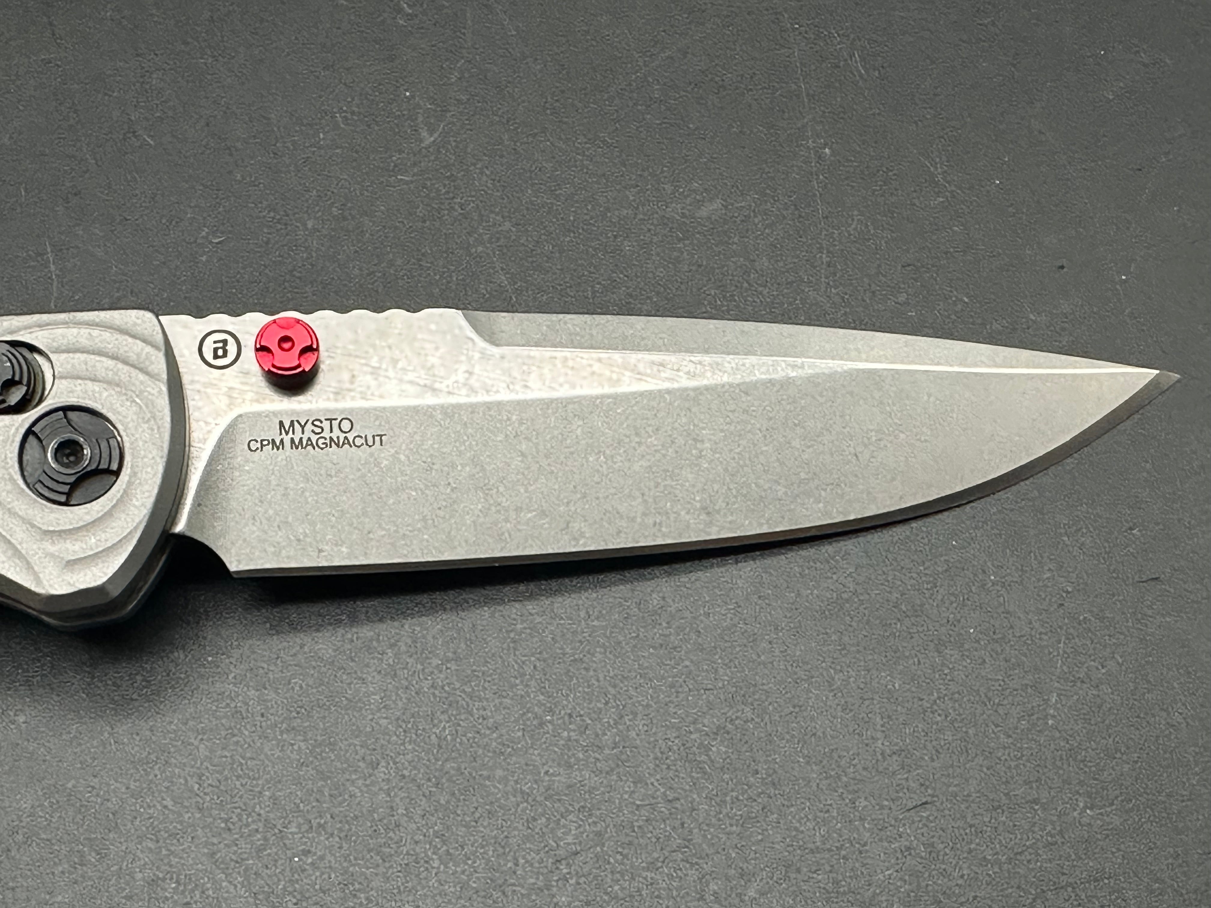 Hogue Mysto Manual Folding Pocket Knife - Titanium Handle & MagnaCut Steel Blade with Axis Lock - Clip Point Design (Model 24491) - Perfect for EDC, Camping, Hunting, and Outdoor Adventures