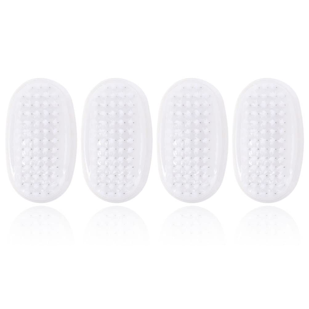 Minkissy 4Pcs Nail Cleaning Brush Set - Double-Sided Oval Nail Scrubber with Nylon Bristles for Manicure & Pedicure | Perfect for Home, Salon & Travel | Hand & Toe Nail Care Essentials