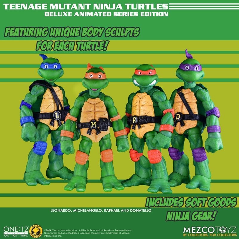 Teenage Mutant Ninja Turtles Deluxe Animated Series Action Figure - Mezco One:12 Collective - Collectible TMNT Toy for Fans & Display - Perfect for Gifts, Collections & Home Decor