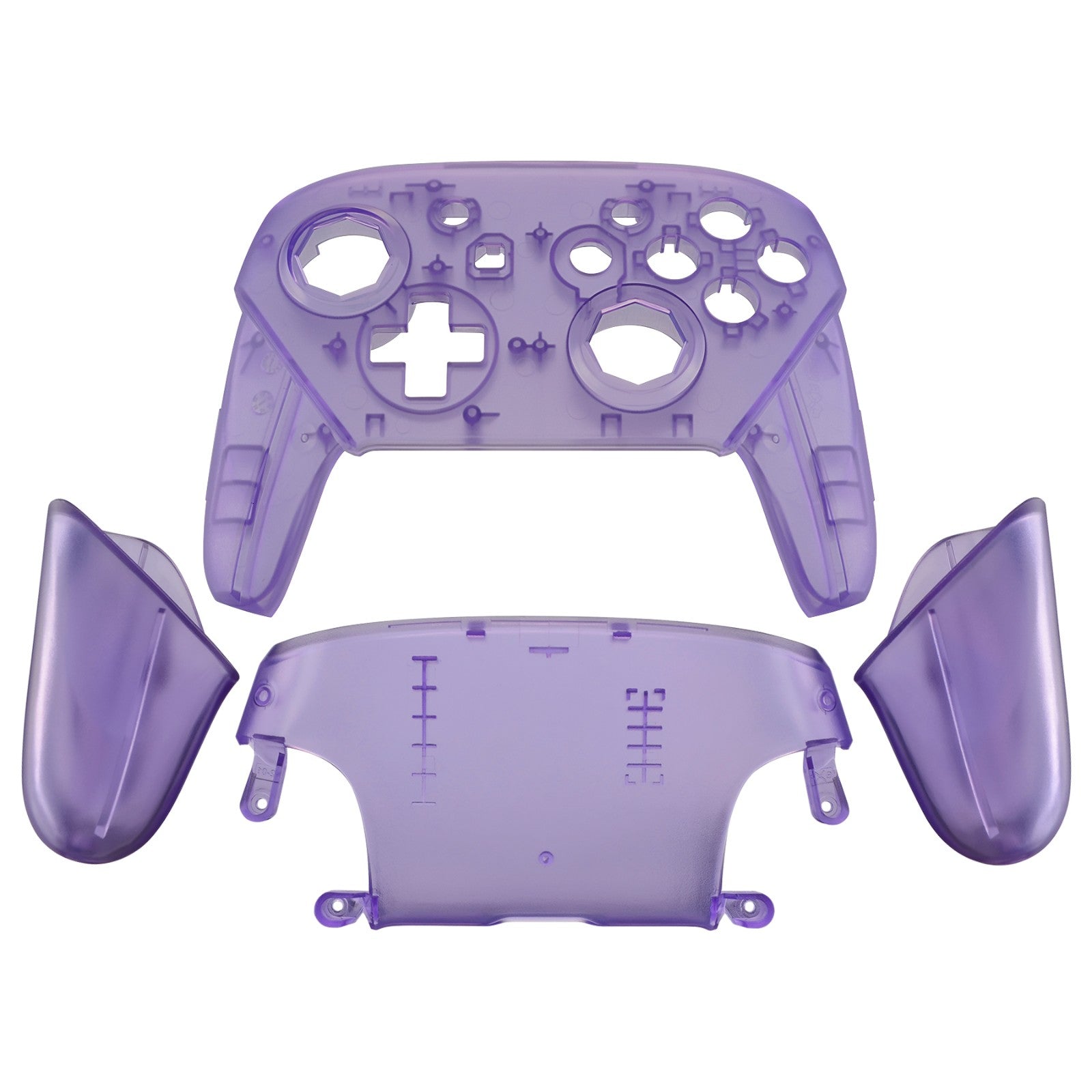 eXtremeRate Clear Atomic Purple Octagonal Gated Sticks & Faceplate Kit for Nintendo Switch Pro Controller - DIY Replacement Shell Cover (Controller Not Included) - Perfect for Gaming, Customization & Enhanced Grip