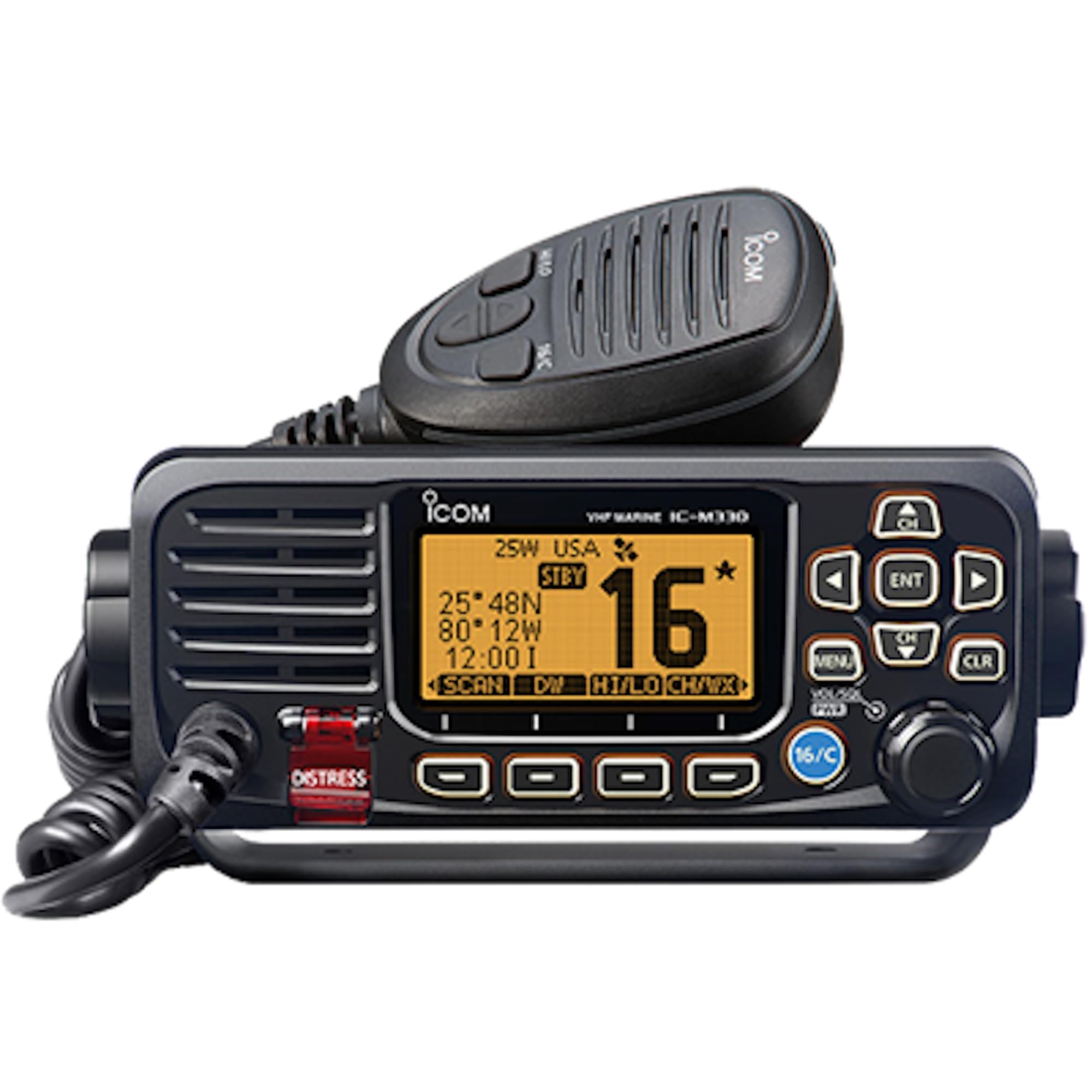 VHF Marine Radio with GPS - Compact & Basic Black Handheld for Boating, Fishing, and Water Sports