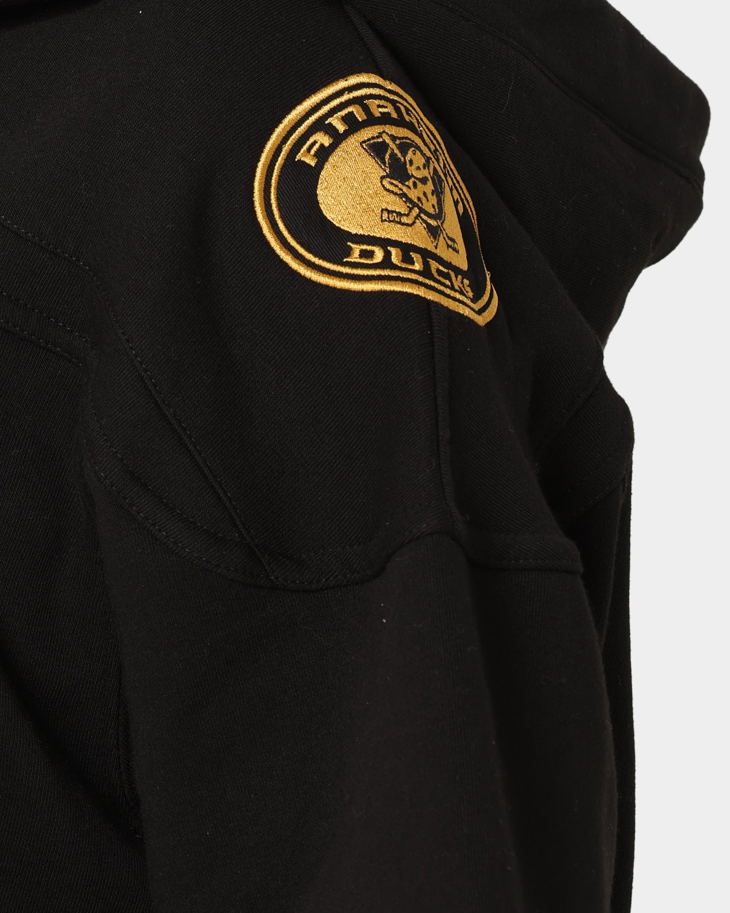 47 Brand Anaheim Ducks Superior Lacer Hoodie - Black & Gold NHL Hockey Pullover Sweatshirt for Men & Women | Game Day, Casual Wear & Outdoor Activities