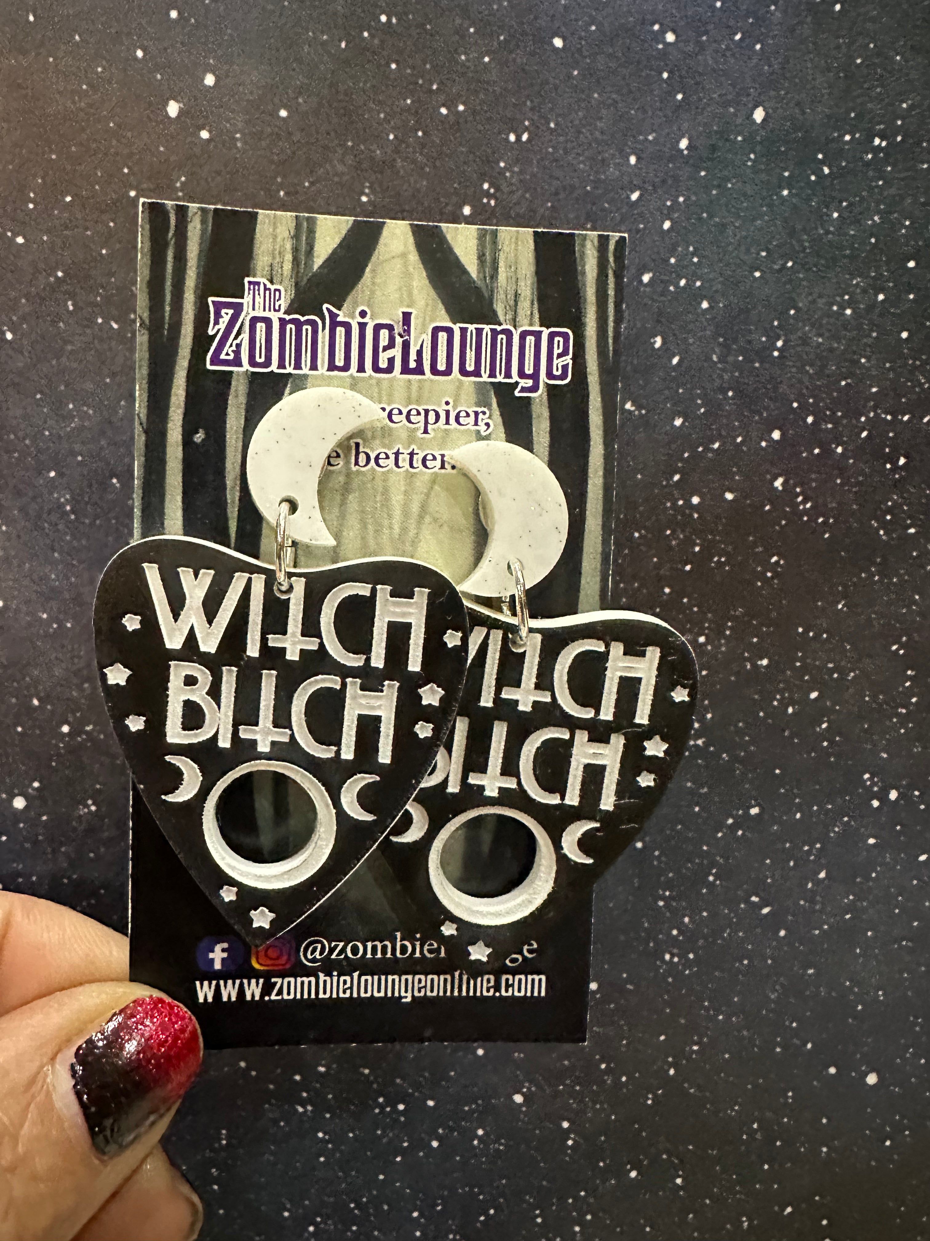 Witch Planchette Earrings - Gothic Ouija Board Jewelry for Women, Halloween & Witchy Aesthetic Accessories | Perfect for Spooky Parties, Witchcraft & Boho Fashion