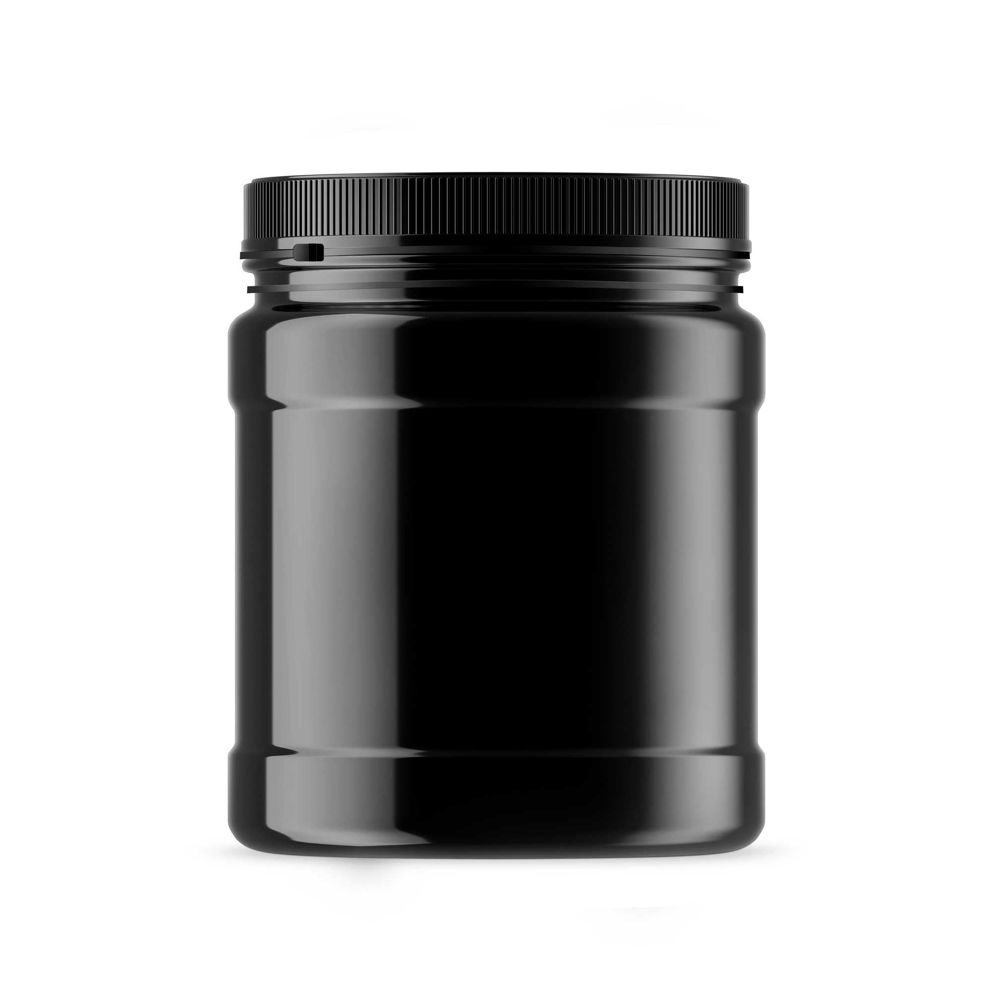 10-Pack 1.5L Wide Mouth Plastic Jars with Black Lids - Empty Protein Powder Storage Containers for Gym, Kitchen & Pantry Organization