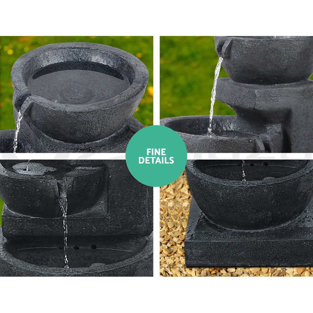 Gardeon Solar Powered Fountain with LED Lights - Outdoor Garden Decoration, Bird Bath & Relaxing Water Feature for Backyard, Patio, or Yard