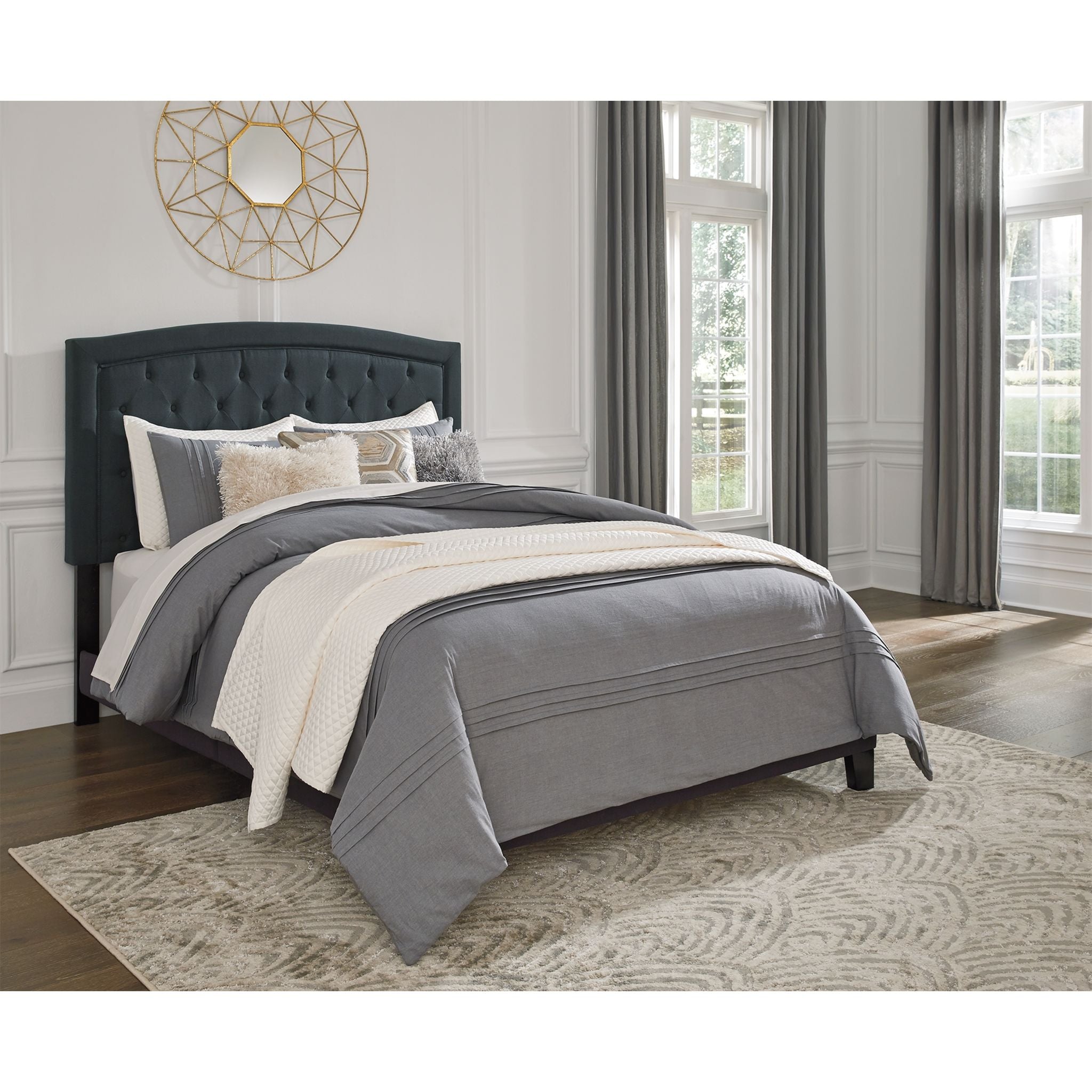 Adelloni Queen Size Bed Frame with Headboard - Modern Platform Bed for Bedroom, Guest Room, or Dorm - Sturdy Wooden Slat Support & Easy Assembly