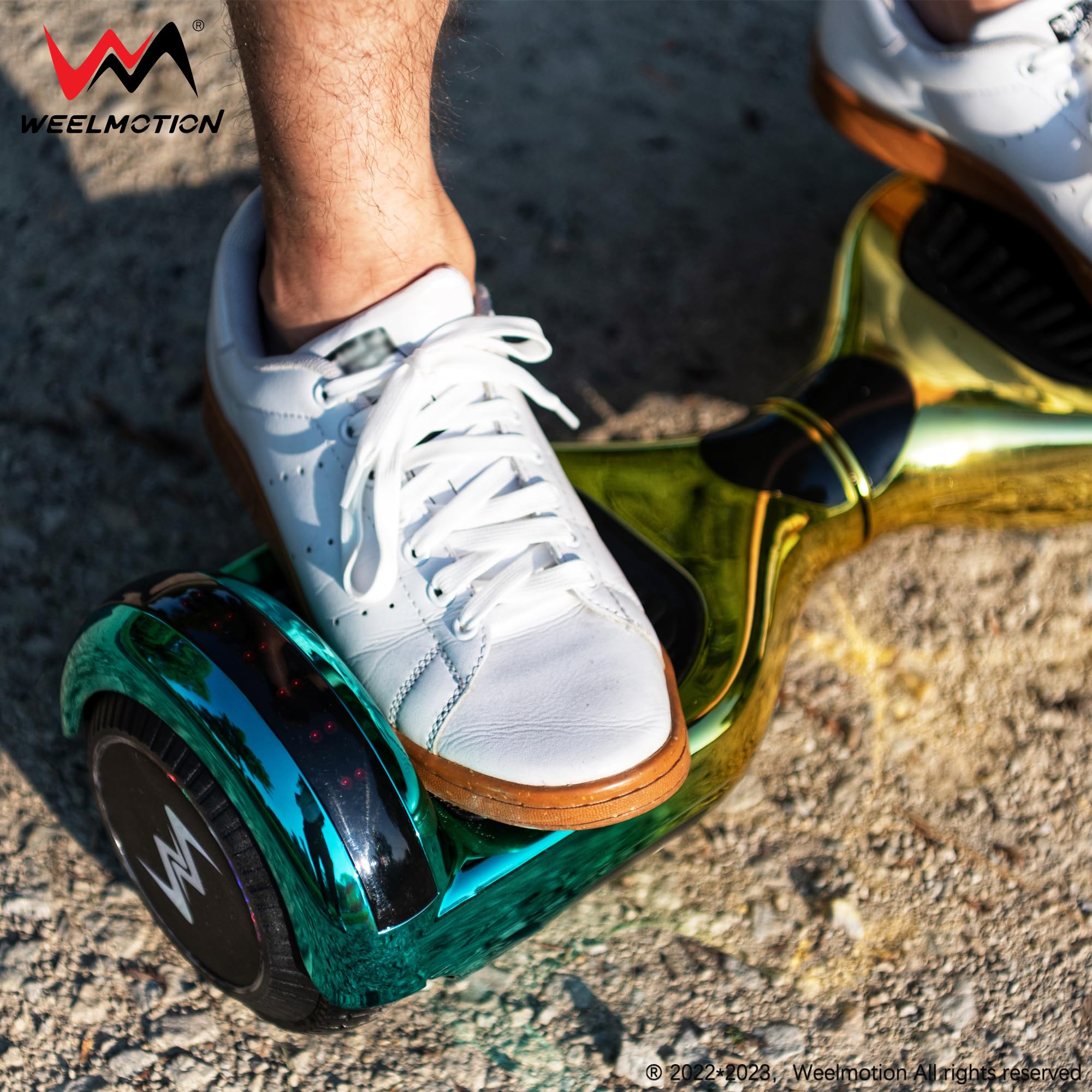 WEELMOTION Chrome Lemon Hoverboard - 6.5 Inch LED Light Up Wheels with Bluetooth Speaker & Vibration Effects, UL2272 Certified (Includes Free Carry Bag) - Perfect for Kids & Teens Outdoor Fun, Commuting, and Birthday Gifts