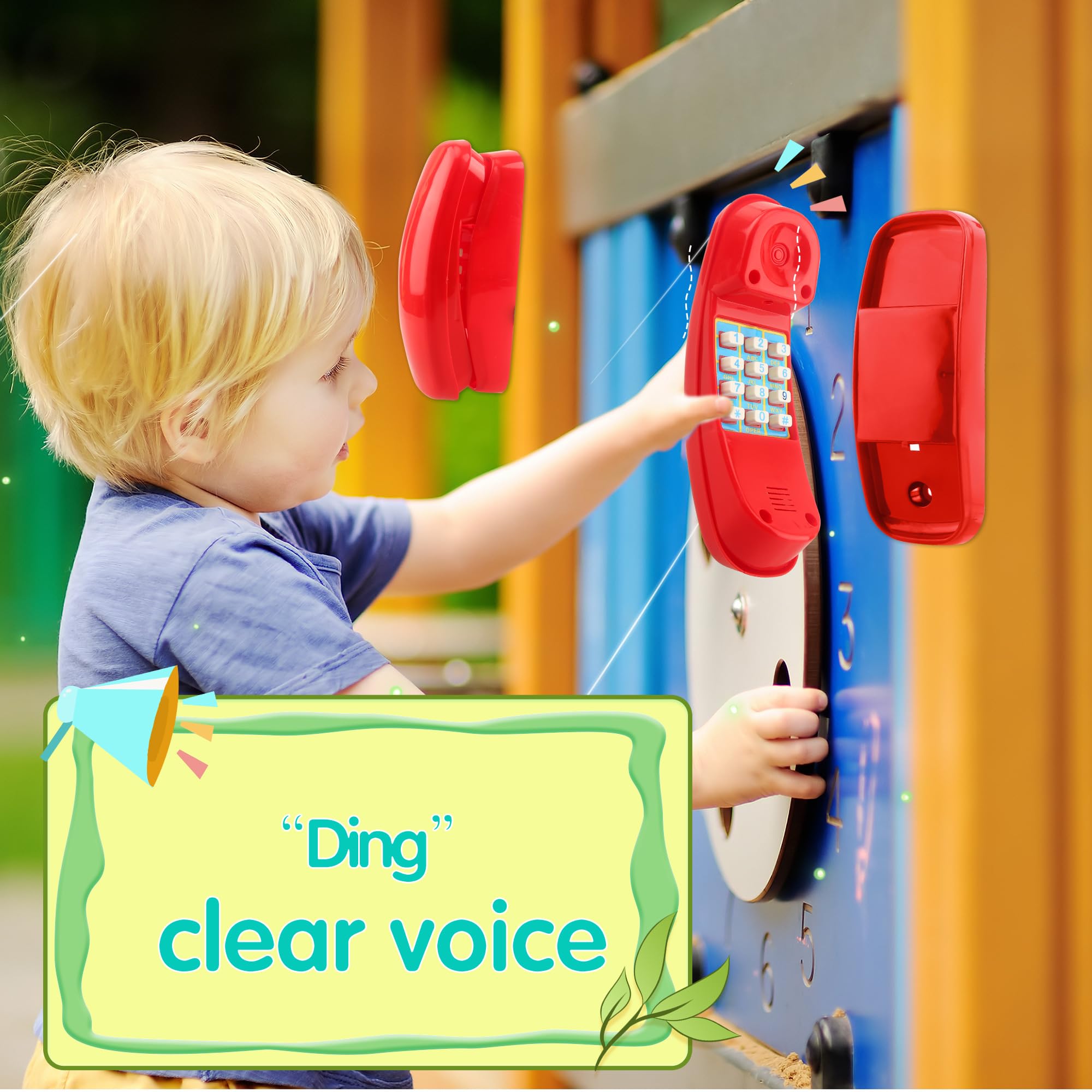 Kids Outdoor Playground Swing Set Pretend Telephone Toy with Numeric Key - Red Play Phone for Treehouse, Jungle Gym & Backyard Play (Perfect for Imaginative Play & Outdoor Adventures)