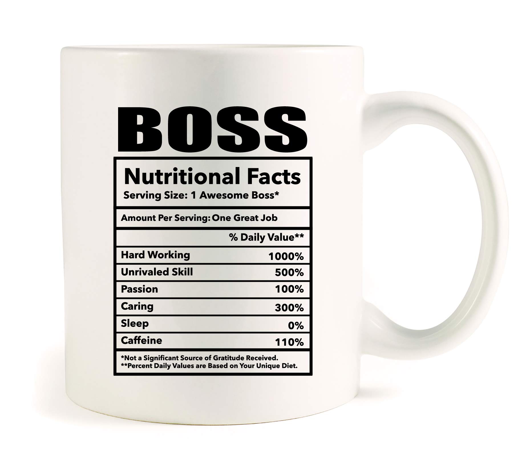 Funny Boss Coffee Mug - 11oz Inspirational Office Gift for Boss Day, Retirement, Birthday & Christmas - Perfect for Men & Women Bosses - Great Employee Appreciation Gift for Workplace & Home Use