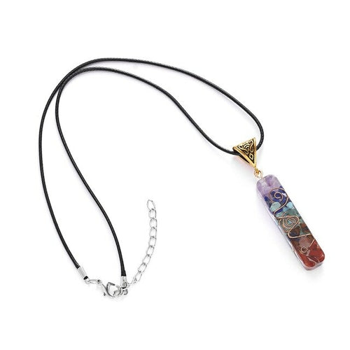 Retro Reiki Healing Energy Crystal Pendant - Natural Stone Necklace for Yoga, Meditation & Spiritual Balance | Chakra Alignment Jewelry Gift