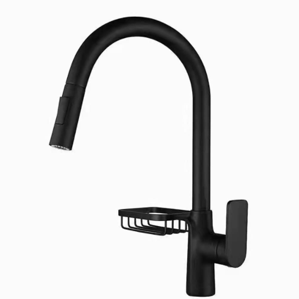 TIANRUIPUZI Matte Black Kitchen Sink Faucet - Pull Out Spray, 360° Swivel for Easy Cleaning