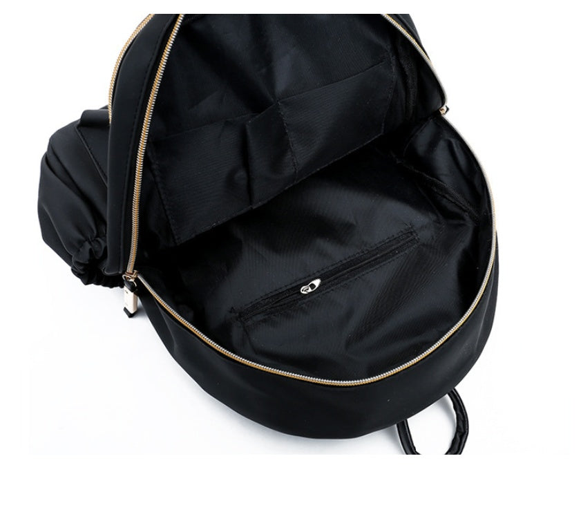 Waterproof Women's Backpack - Lightweight Black Cloth Backpack for Hiking, Travel & Daily Use