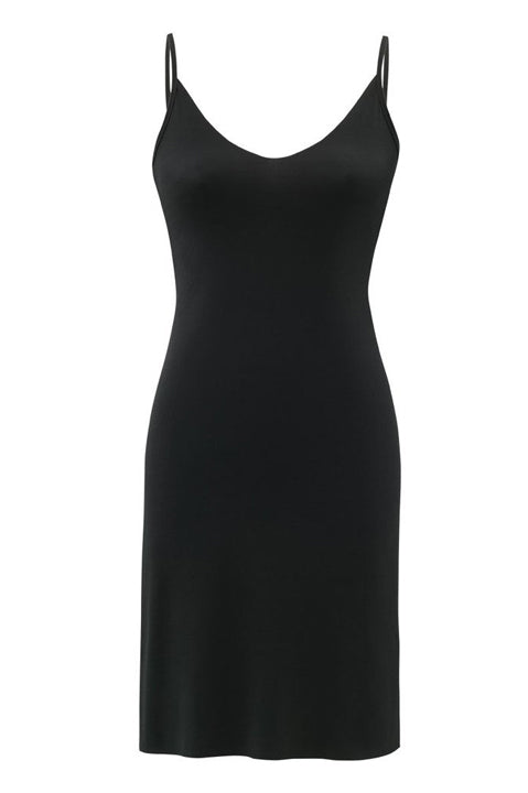 Commando Tailored Fitted Cami Slip Dress - Beige & Black | Women's Slim Fit Stretch Satin Dress for Evening Wear, Date Night & Special Occasions
