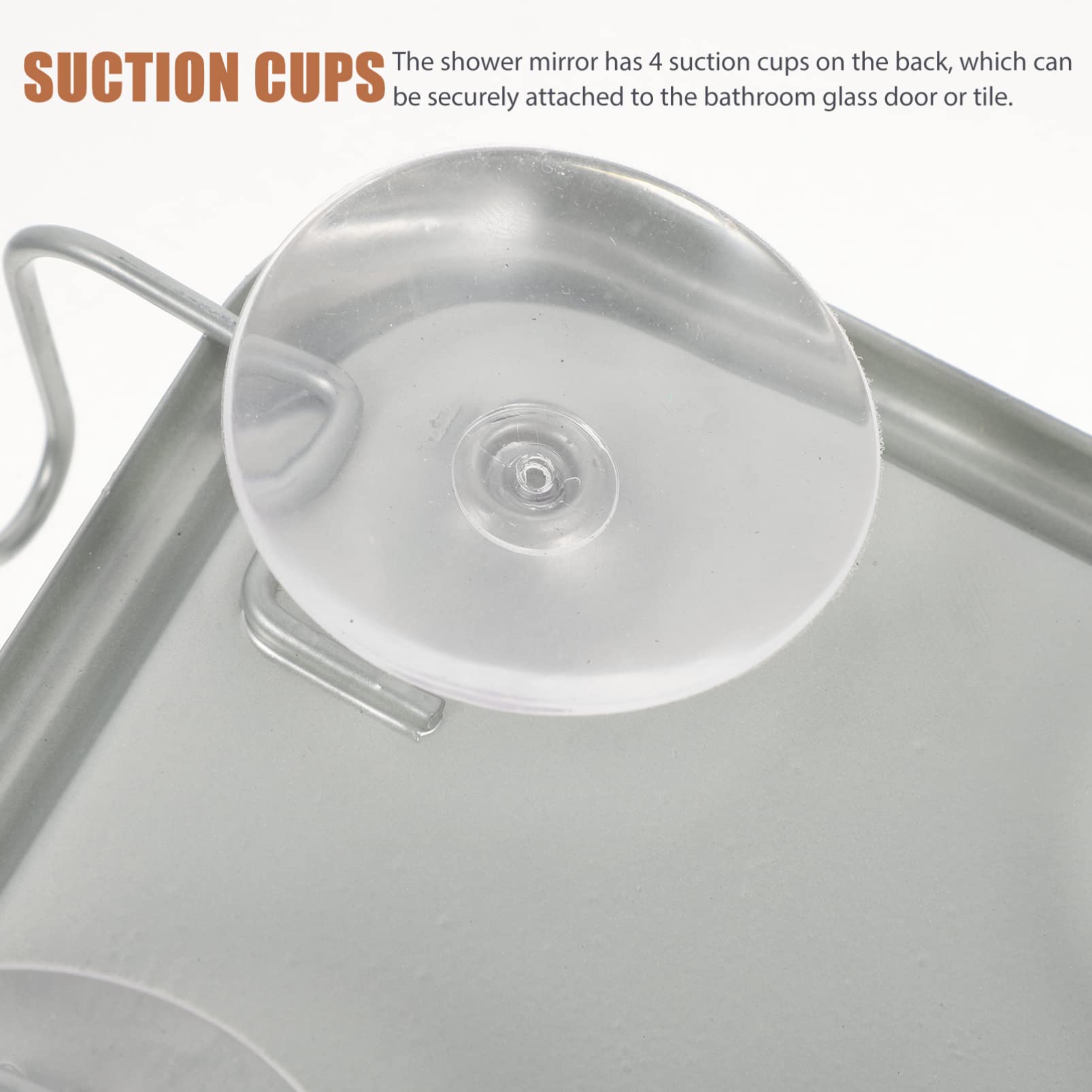 Fogless Shower Mirror with Suction Cup & Hook - Anti-Fog Shaving & Makeup Mirror for Bathroom, Travel, Vanity - Perfect for Shaving, Grooming, and Makeup Application in Wet Environments
