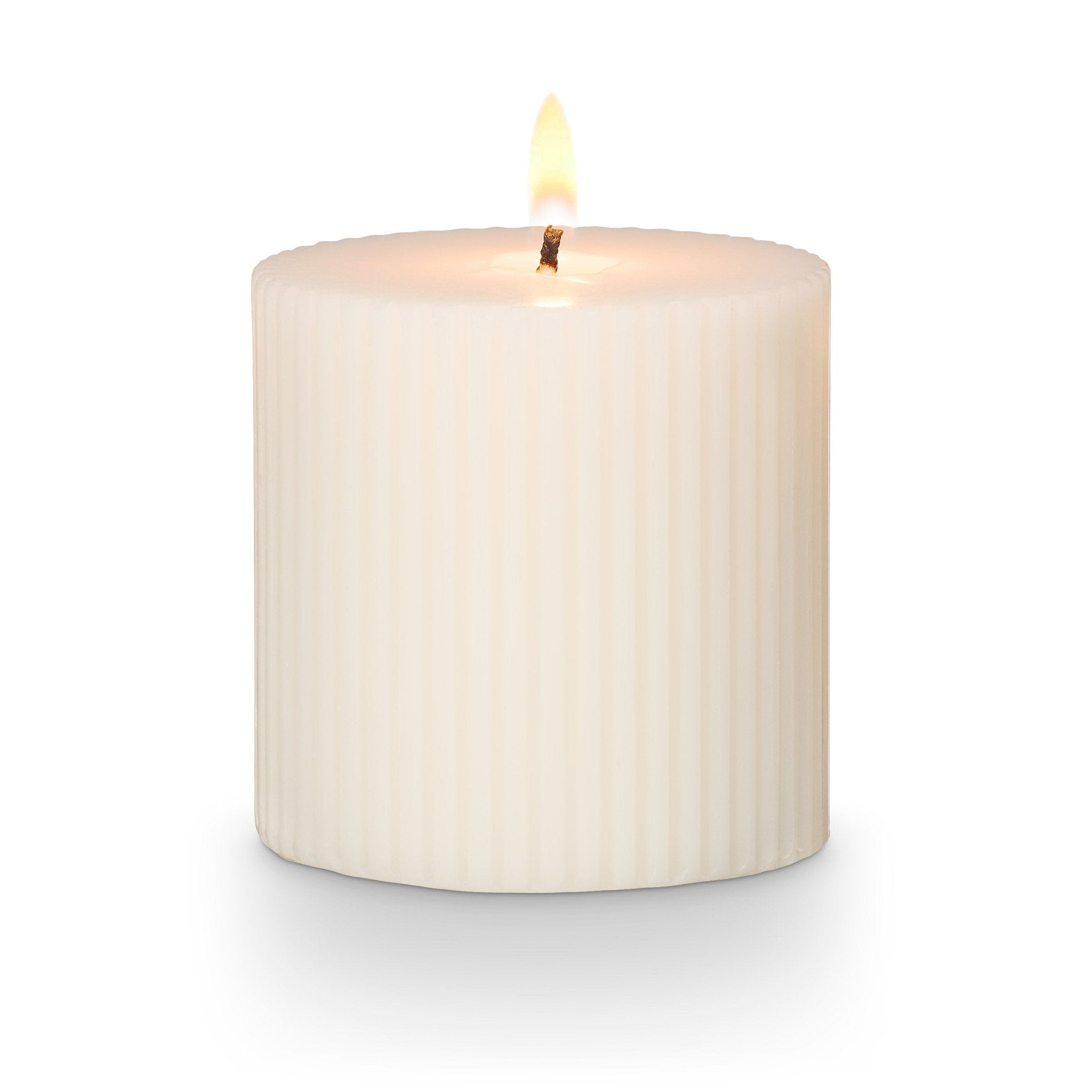 Winter White Small Scented Pillar Candle - Vanilla & Lavender Aromatherapy for Home Decor, Relaxation & Romantic Ambiance