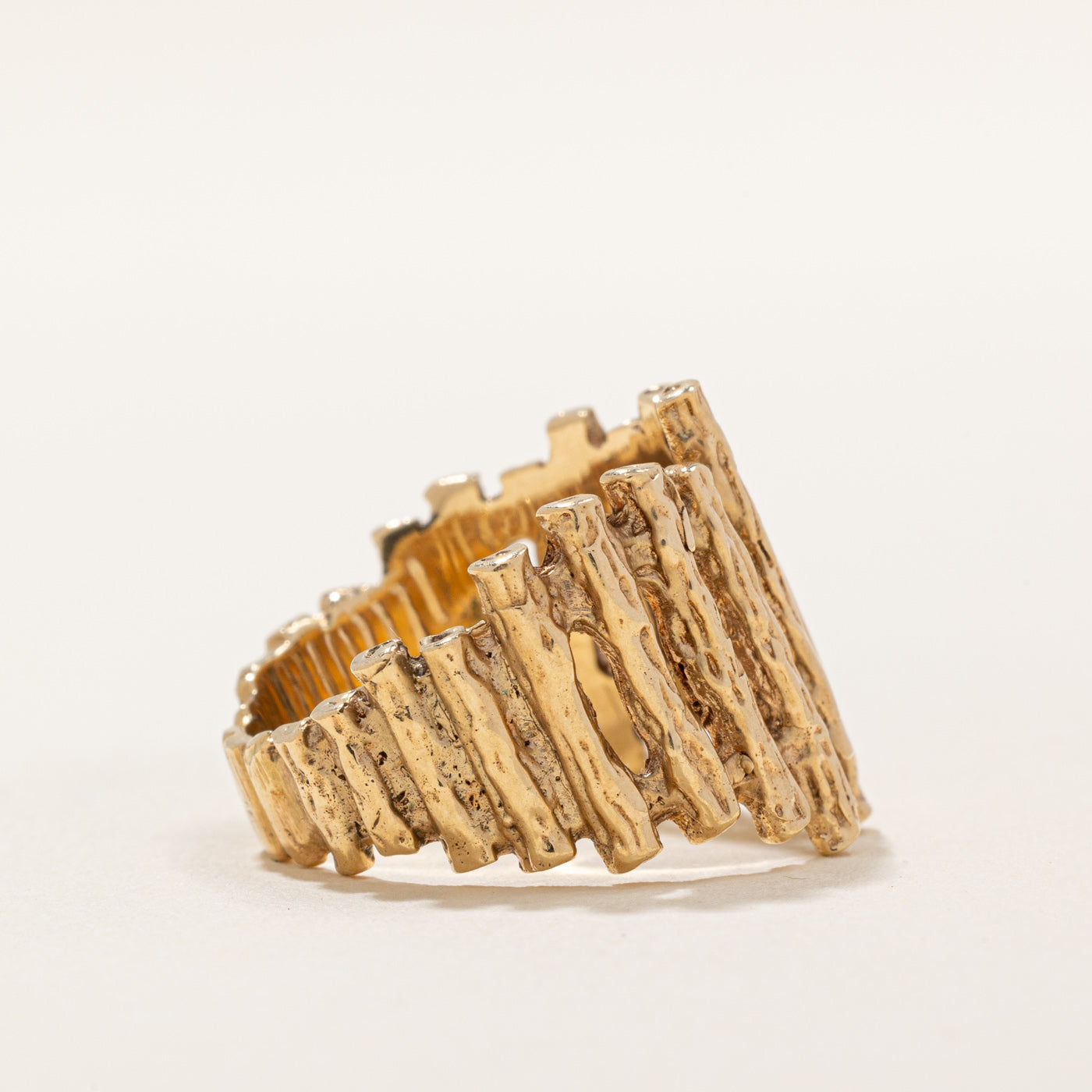 14K Yellow Gold Textured Ring for Women - Size 7, Elegant Stackable Band, Perfect for Everyday Wear, Anniversary Gifts & Special Occasions