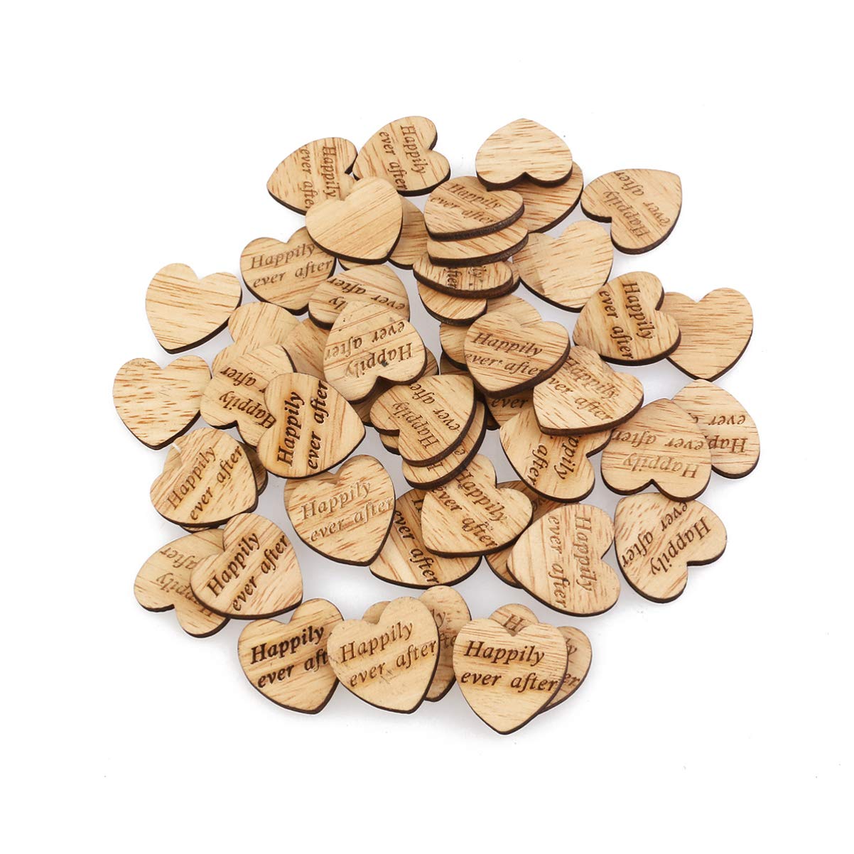 50pcs Rustic Wooden Love Hearts - Engraved Wooden Heart Decorations for DIY Scrapbooking, Wedding Invitations & Home Crafts - Perfect for Valentine's Day, Anniversary Gifts & Romantic Decor