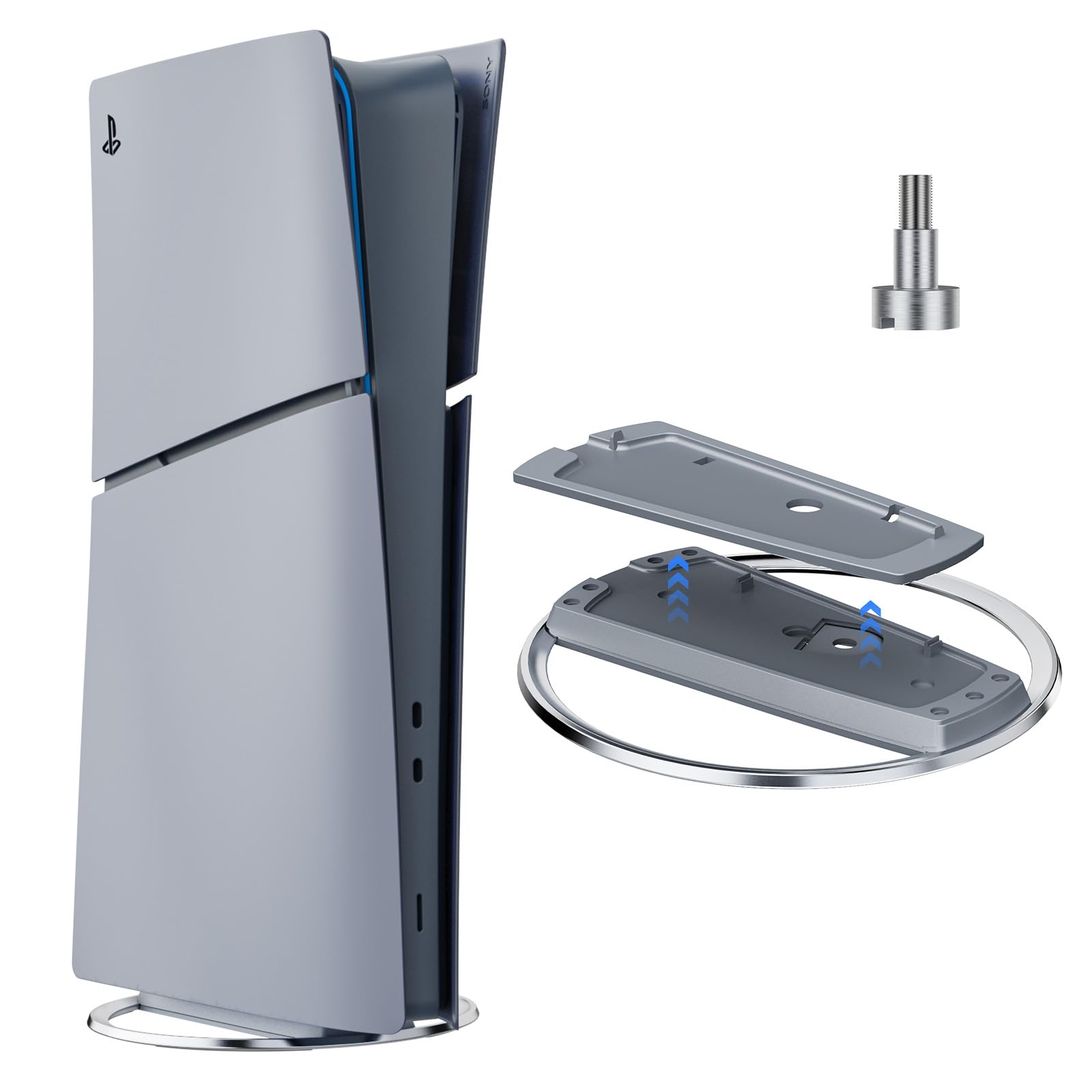 Vertical Stand for PS5 Pro, PS5 Slim & PS5 Consoles (Digital/Disc Edition) - Anti-Slip Base, Anti-Tip Design with Secure Screw - Premium PS5 Accessories Compatible with All PlayStation 5 Models - Perfect for Gaming Setup & Space-Saving Storage